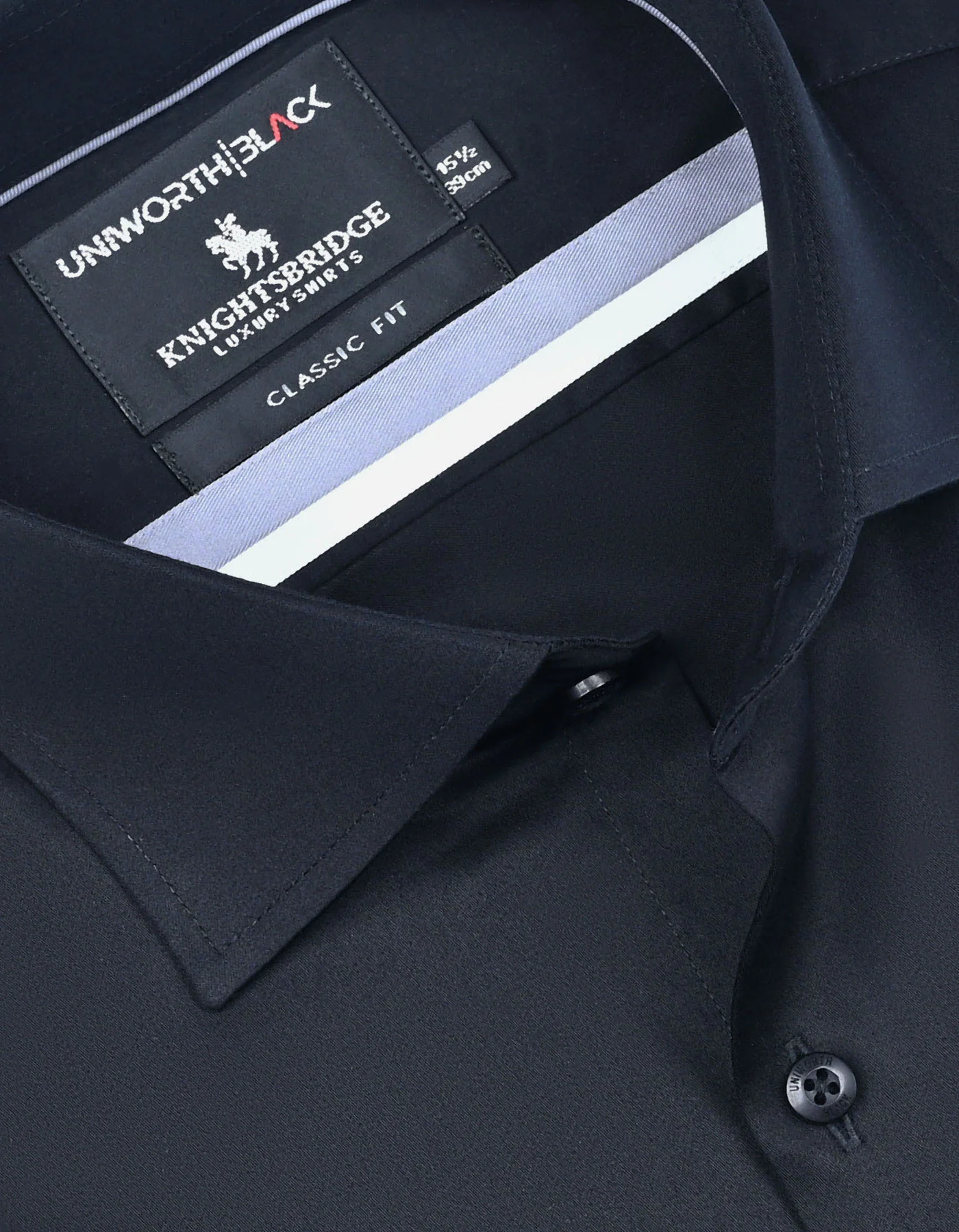 Black Plain Classic Fit Shirt - Image 2