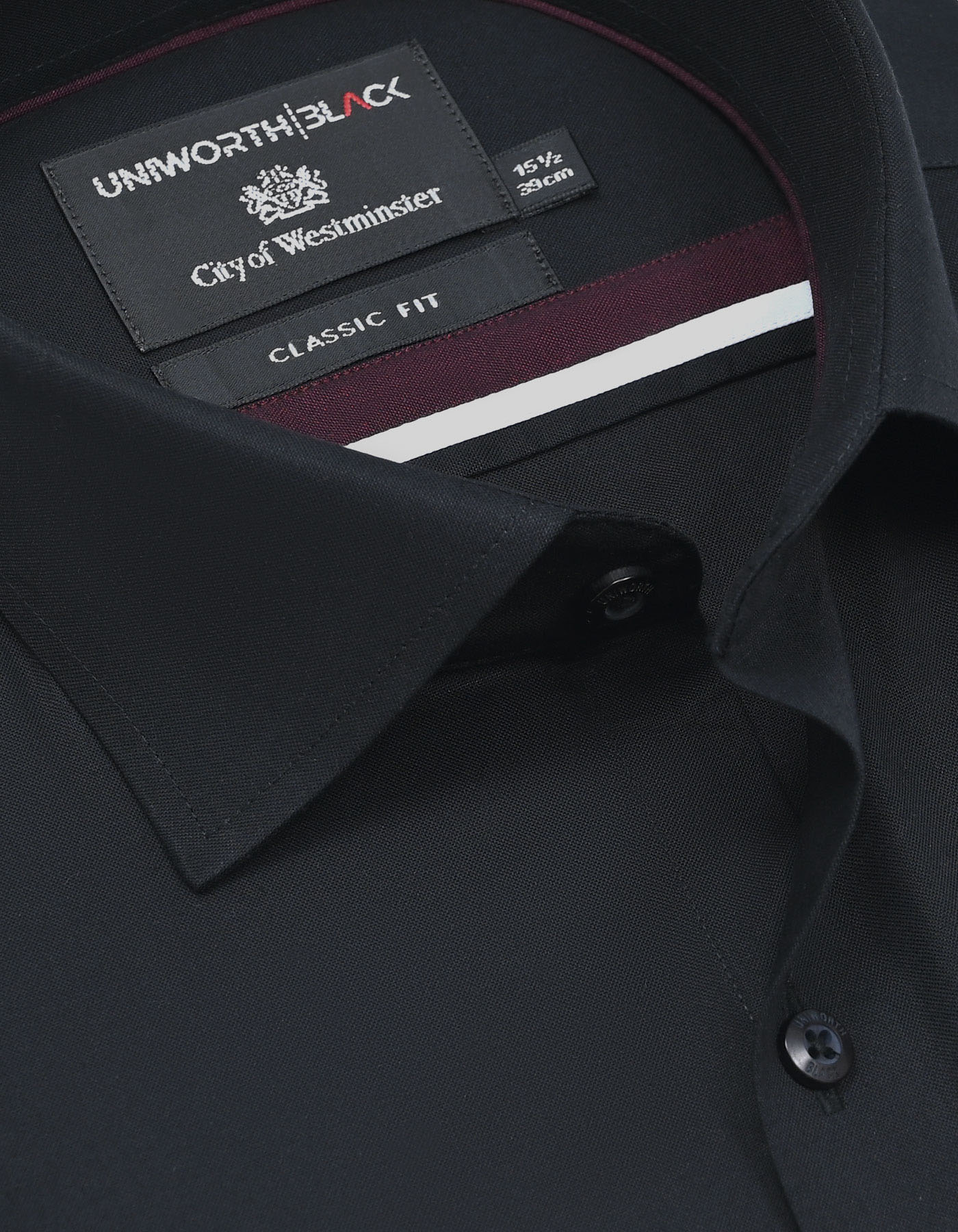 Black Plain Classic Fit Shirt - Image 2