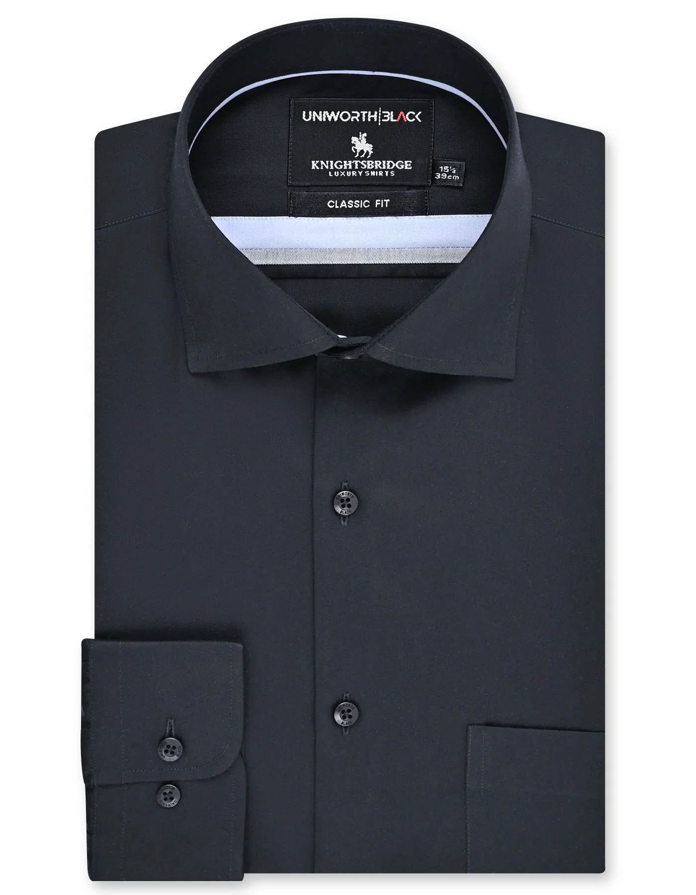 Black Plain Classic Fit Shirt