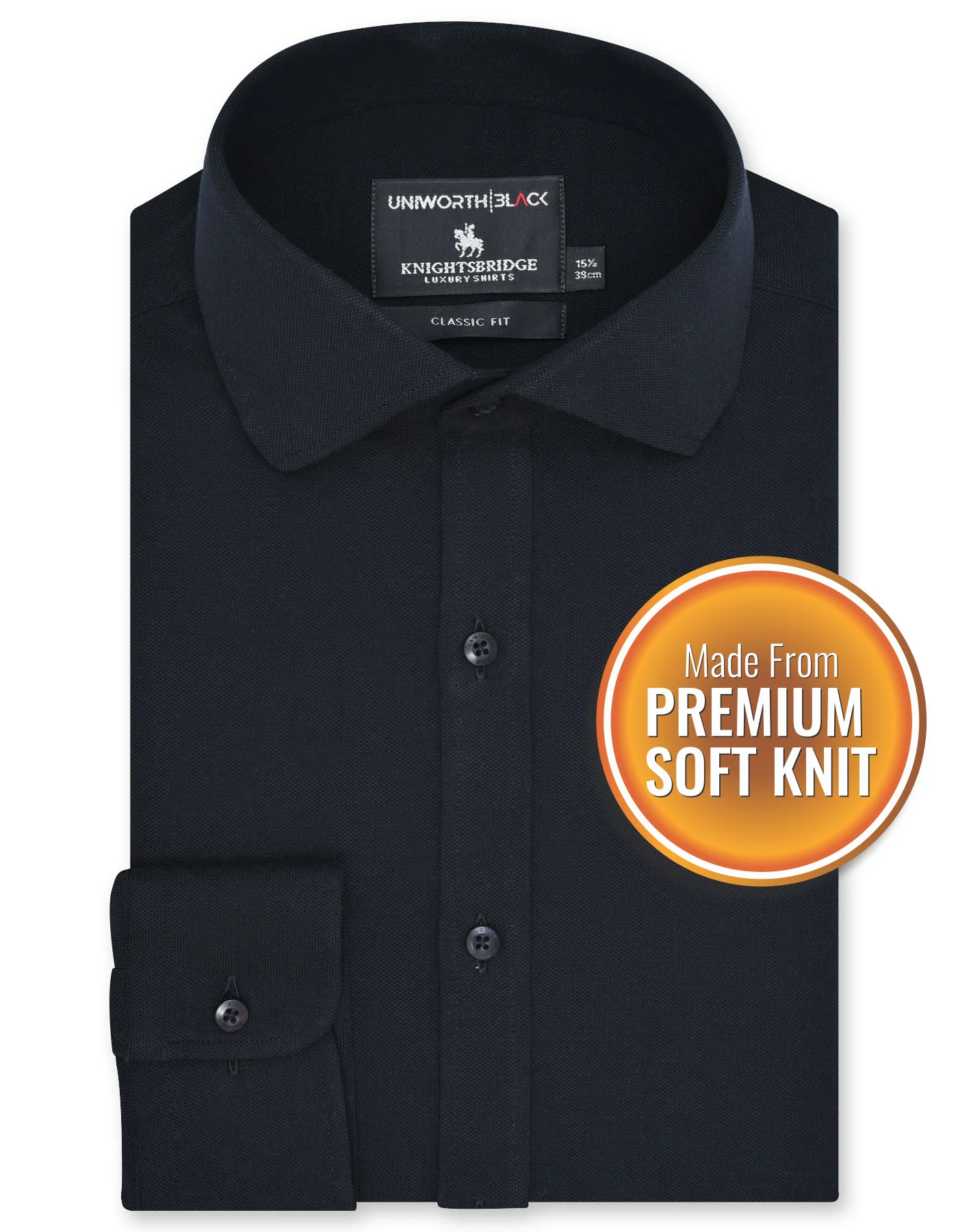 Black Plain Classic Fit Shirt