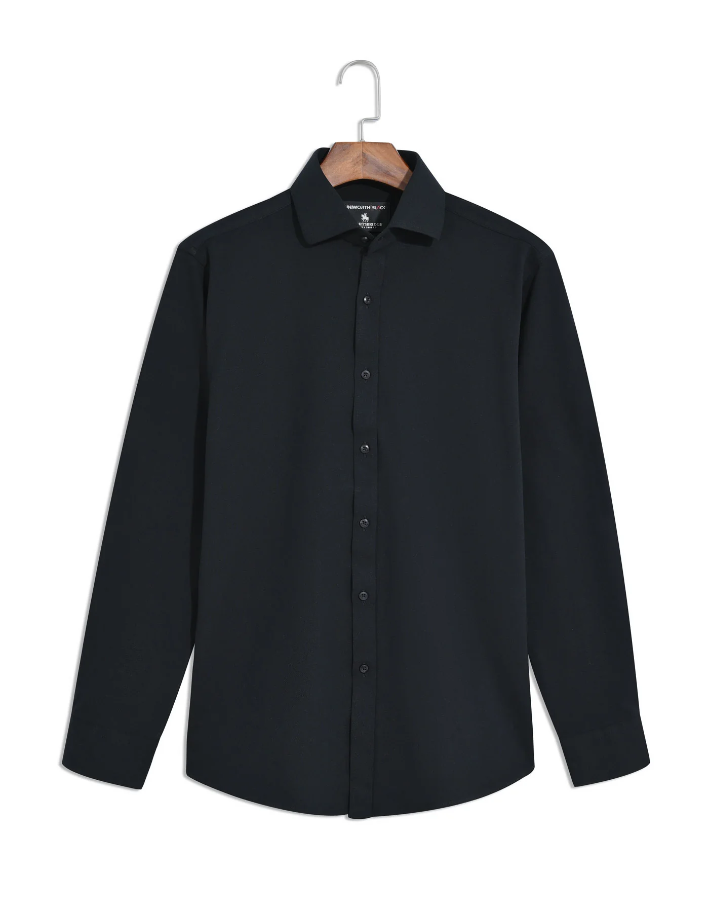 Black Plain Classic Fit Shirt - Image 3