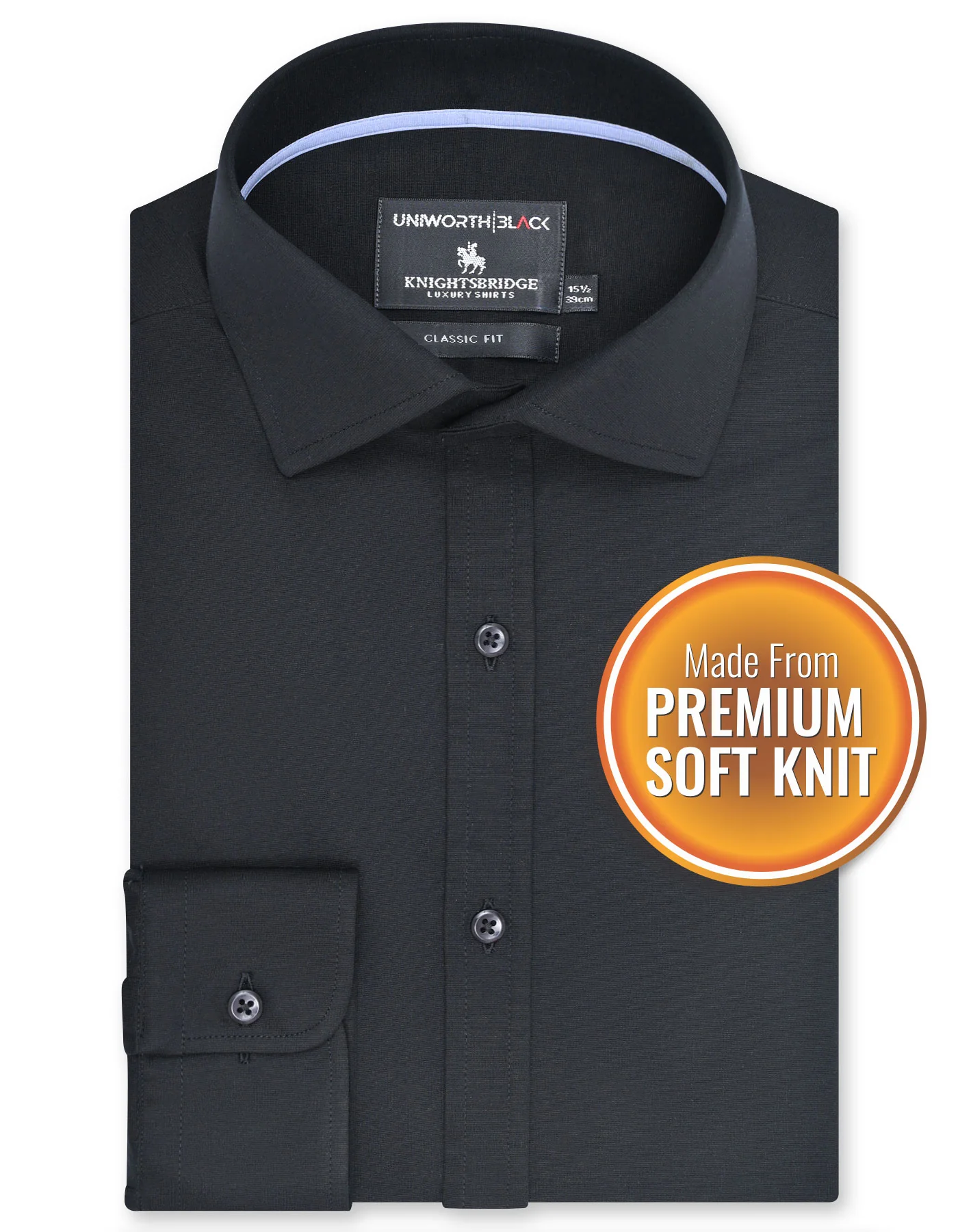 Black Plain Classic Fit Shirt