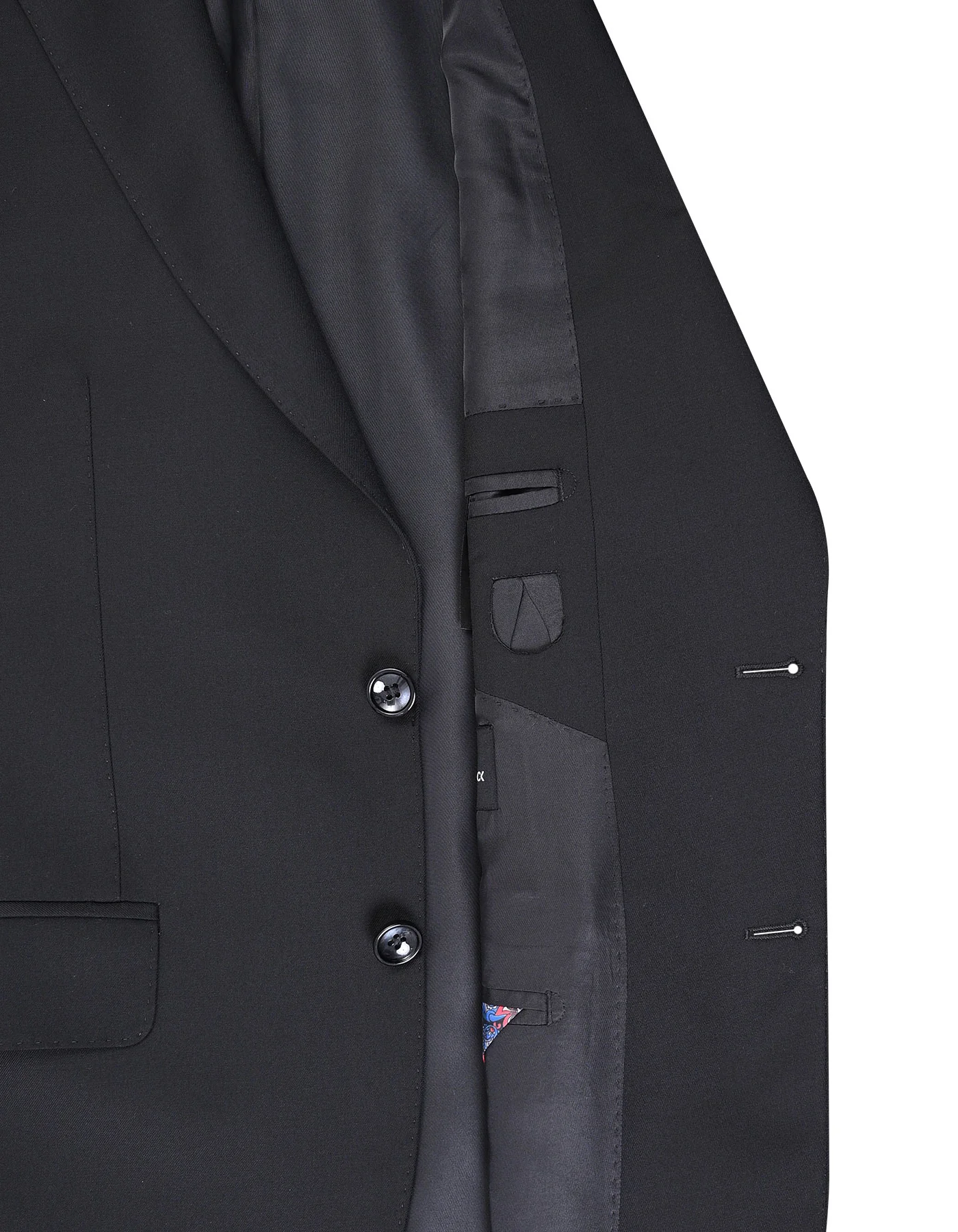 Black Plain Classic Fit Suit - Image 4