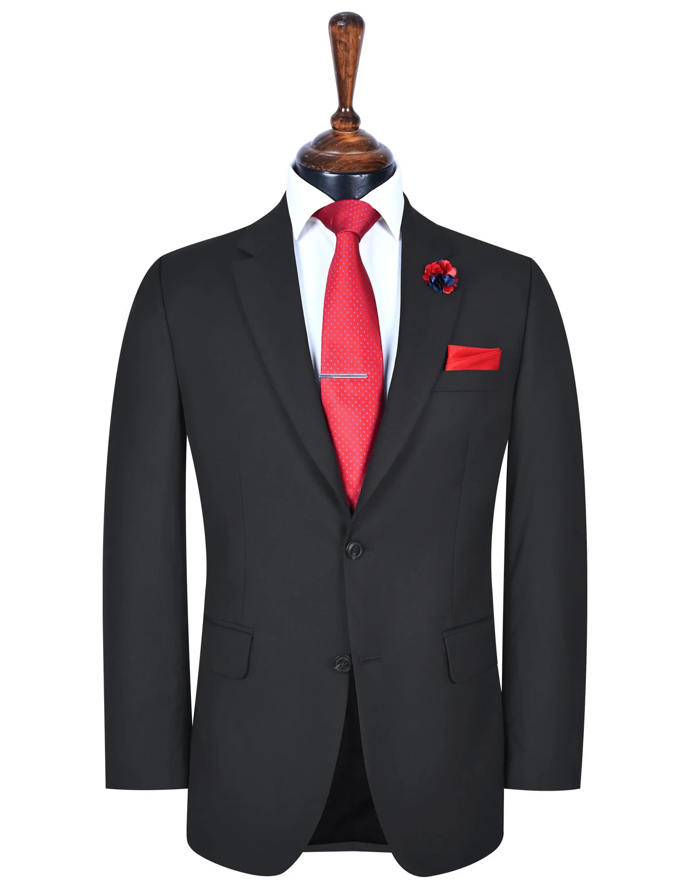 Black Plain Classic Fit Suit