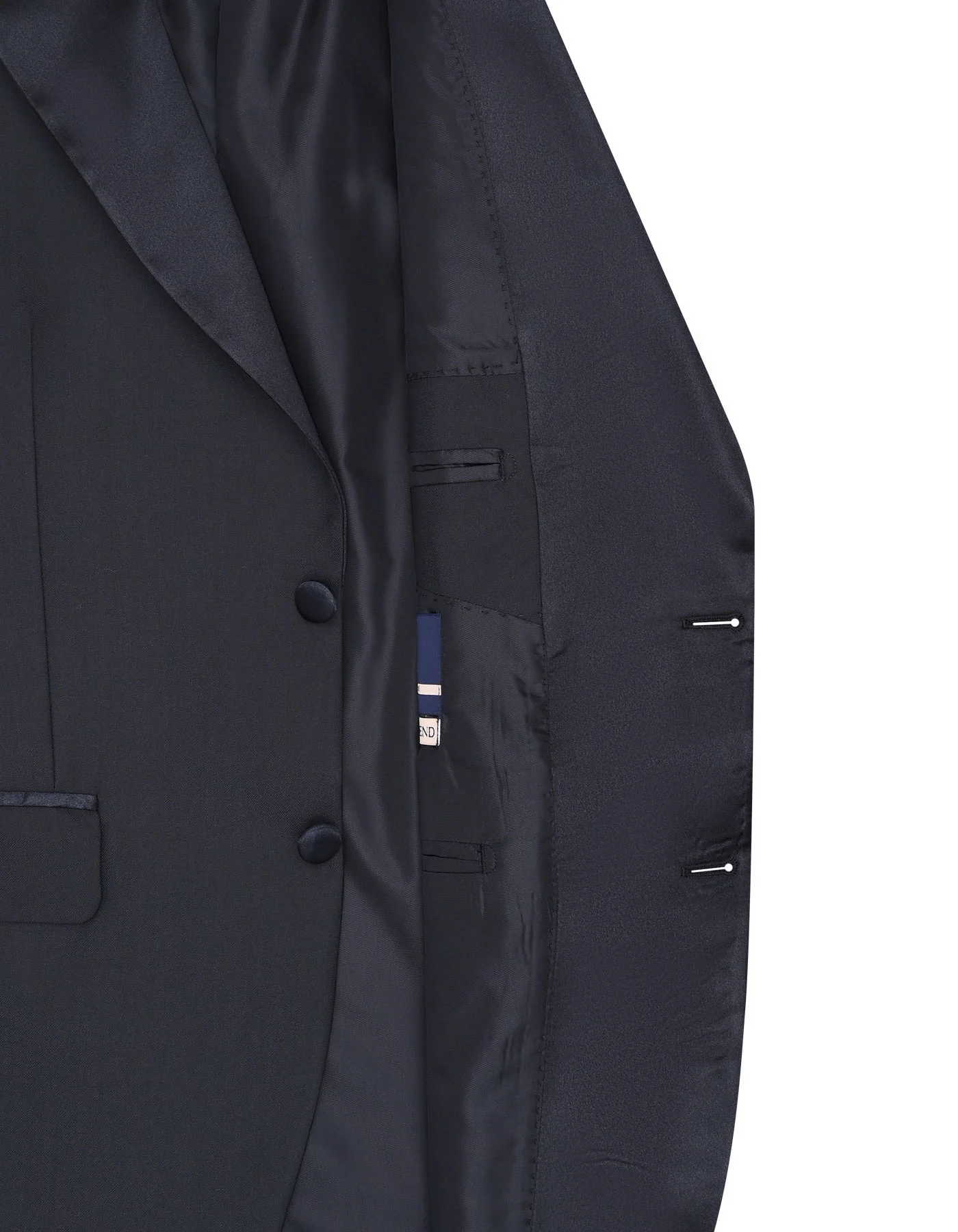 Black Plain Classic Fit Tuxedo Suit - Image 5