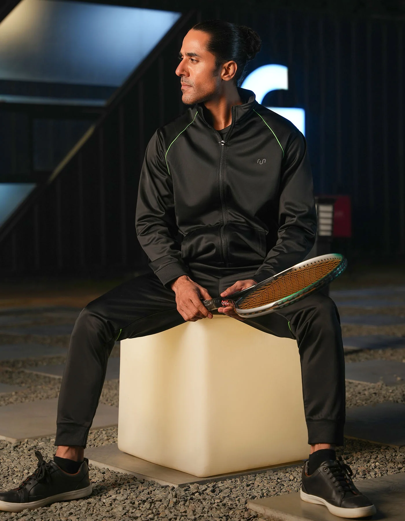Black Plain Full Sleeves Track Suit