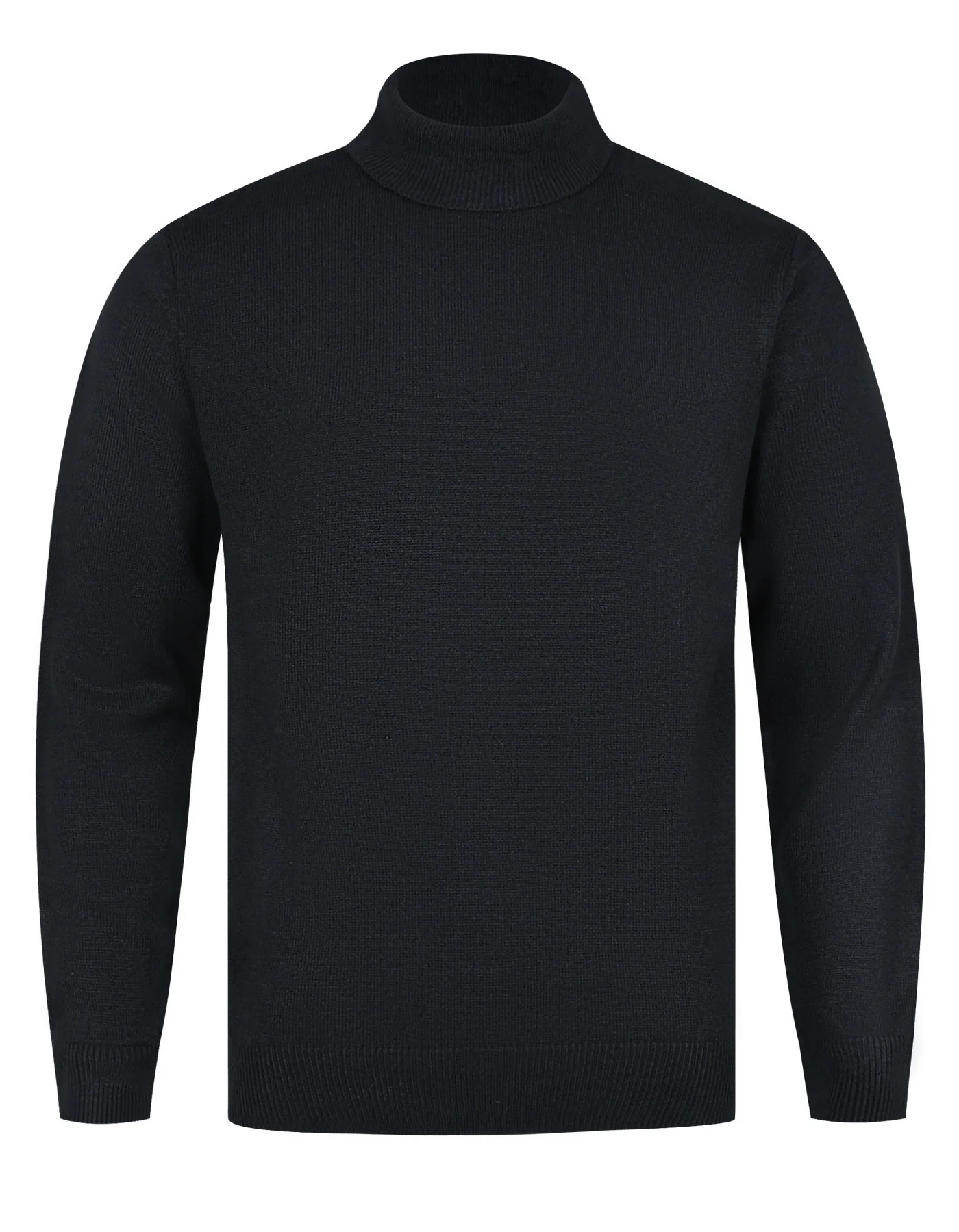 Black Plain High Neck Sweater - Image 2