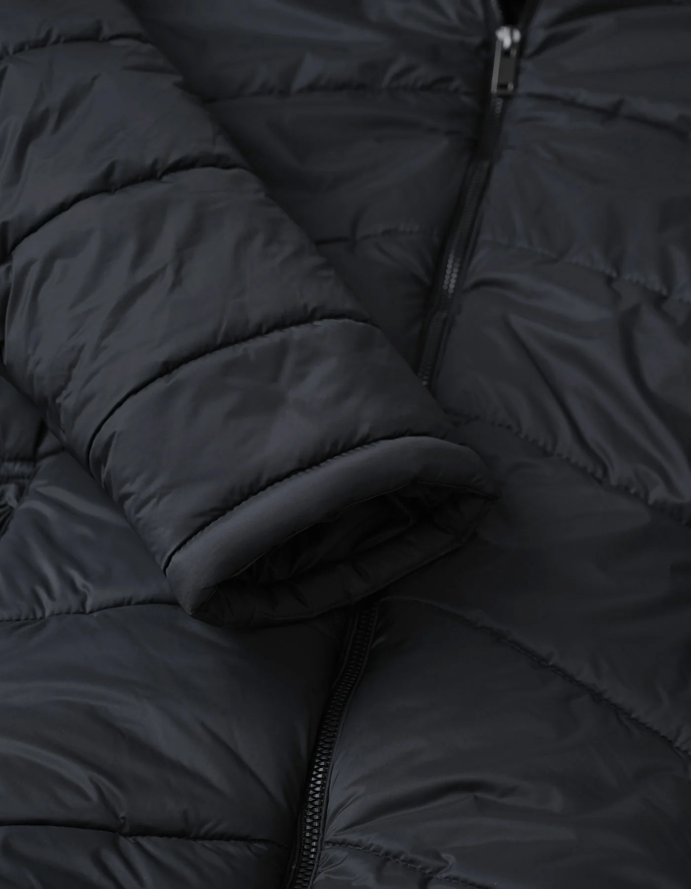 Black Plain Hooded Puffer Jacket - Image 5