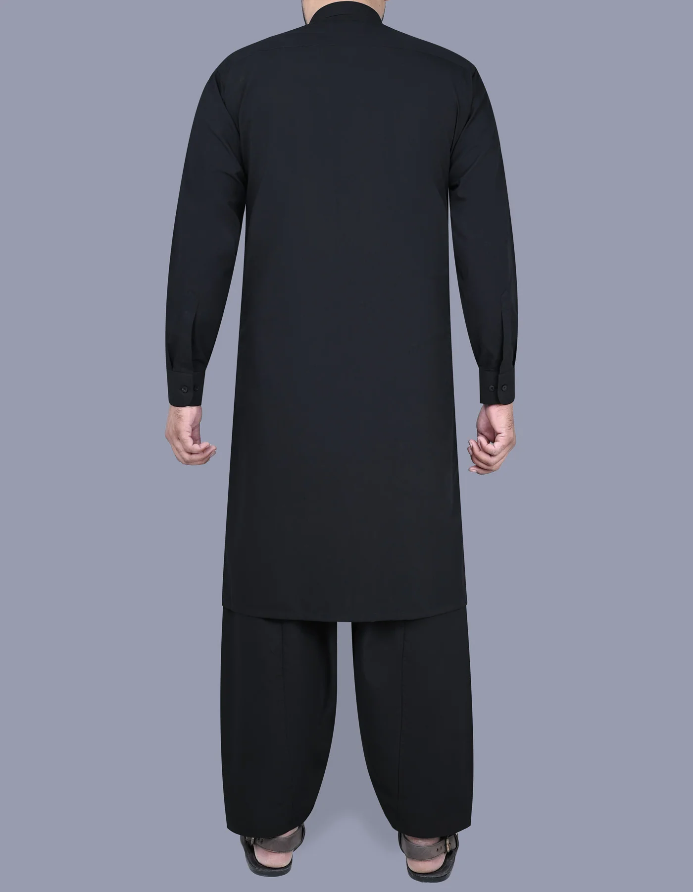 Black Plain Kameez Shalwar - Image 4