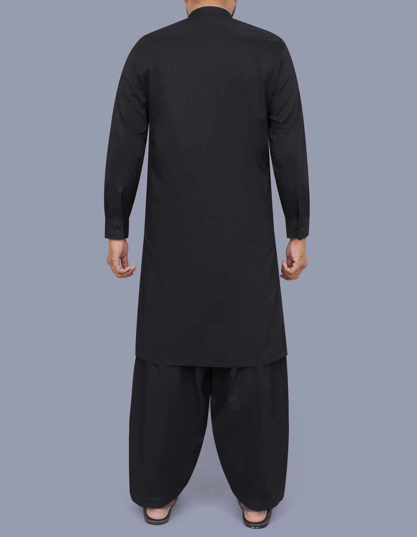Black Plain Kameez Shalwar - Image 4