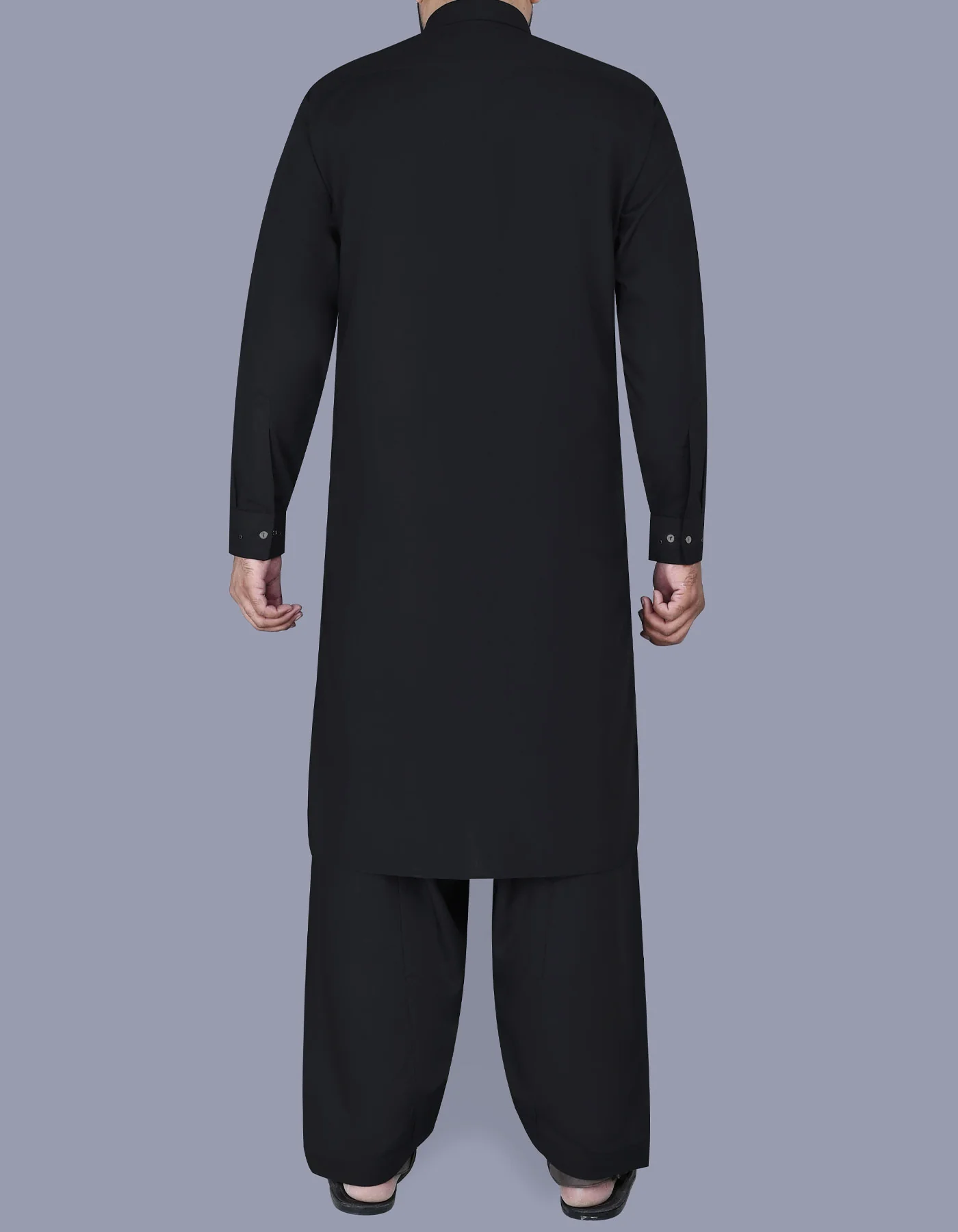 Black Plain Kameez Shalwar - Image 4