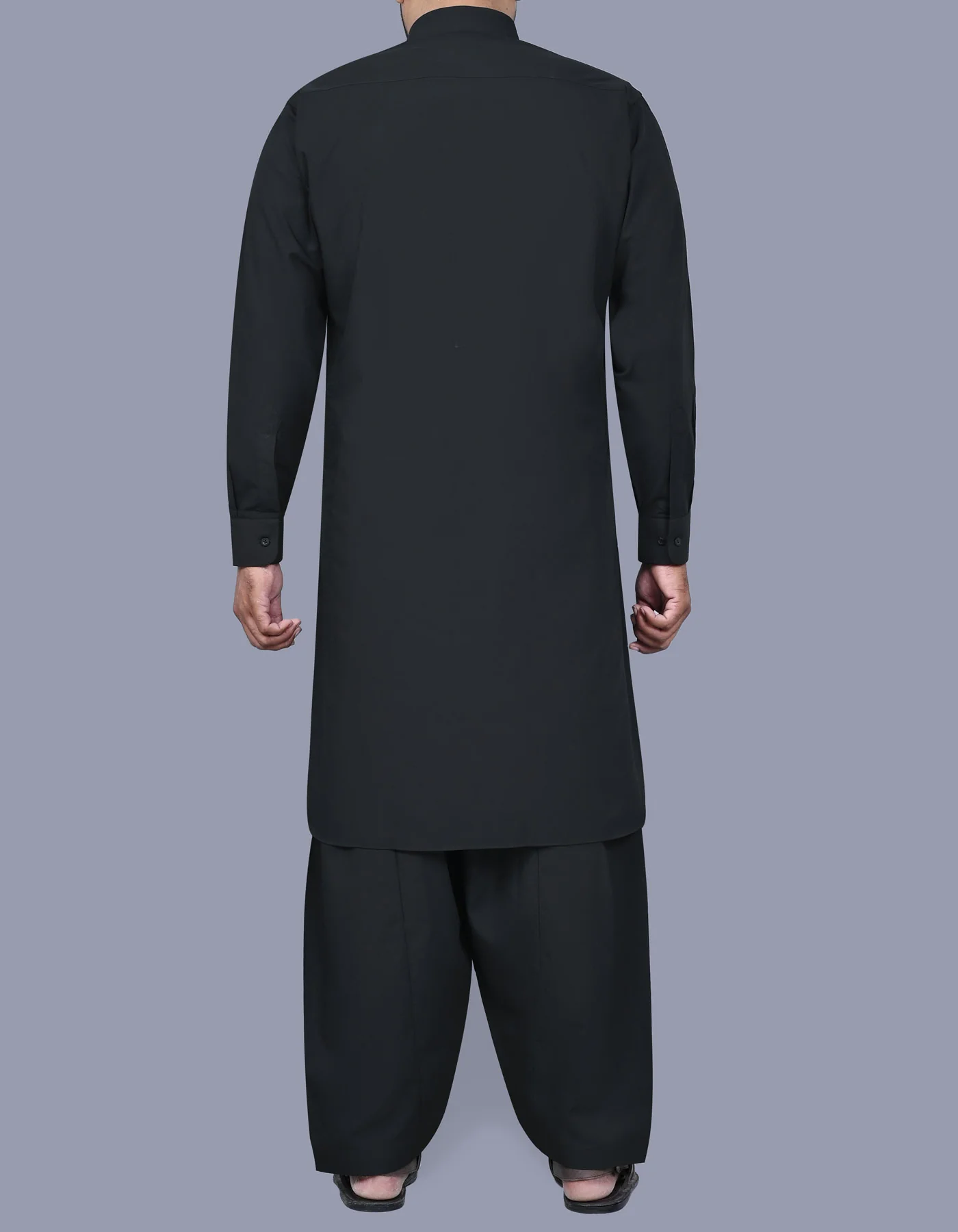 Black Plain Kameez Shalwar - Image 4
