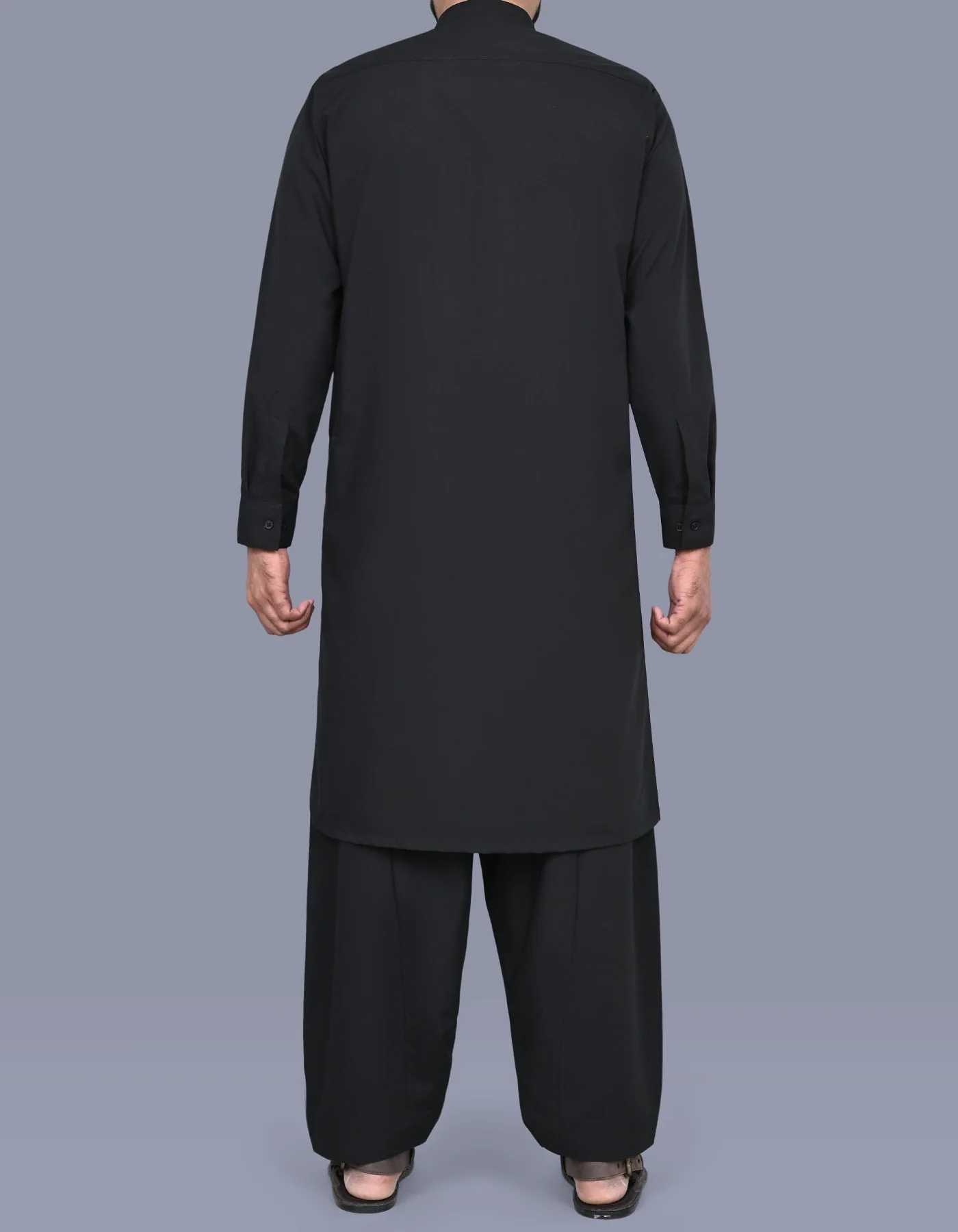 Black Plain Kameez Shalwar - Image 4
