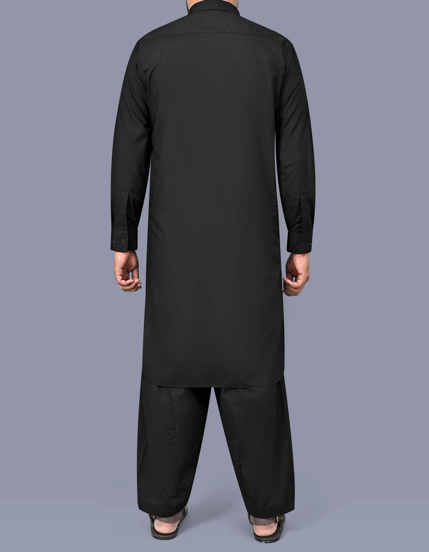 Black Plain Kameez Shalwar - Image 4