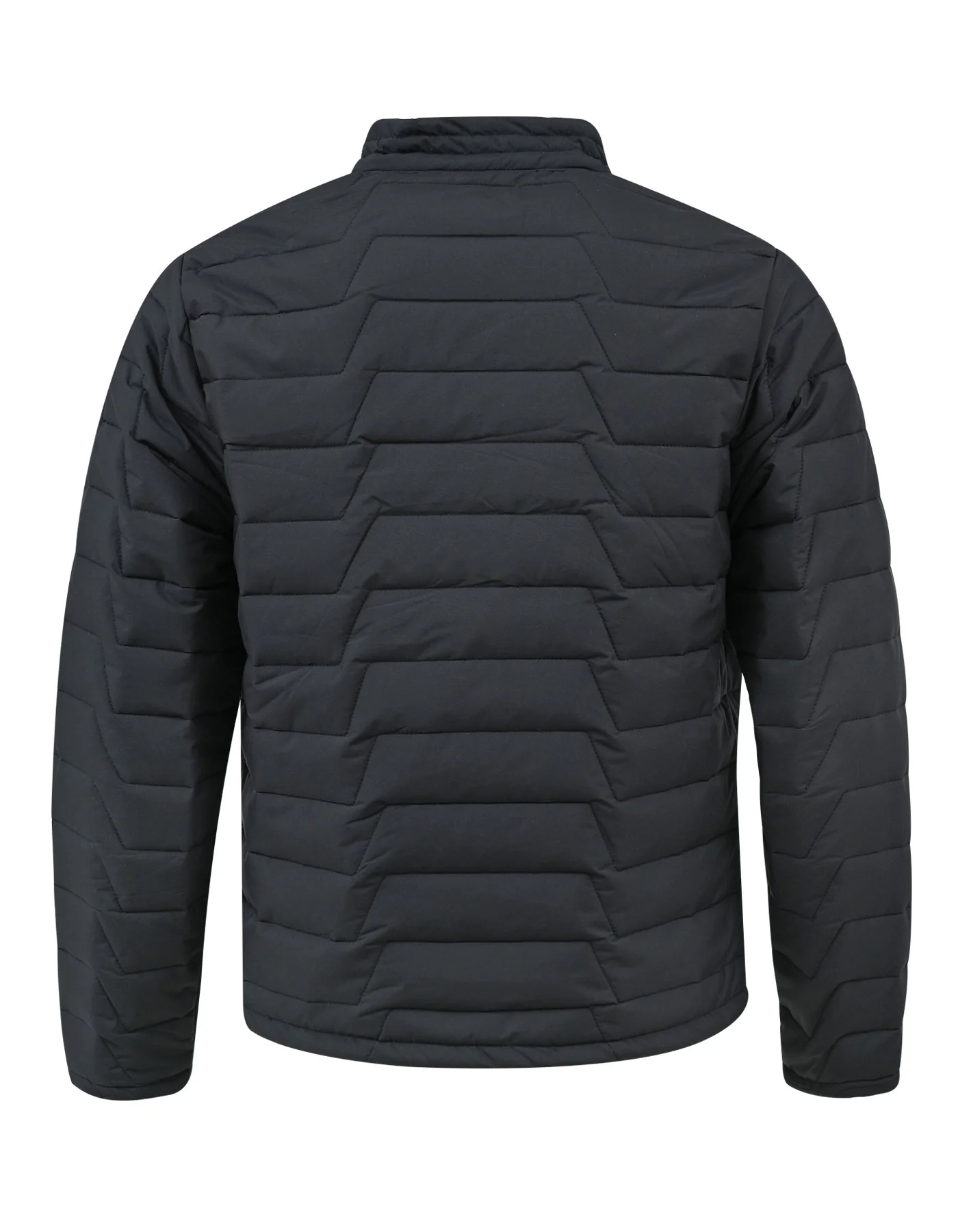 Black Plain Mock Neck Puffer Jacket - Image 9