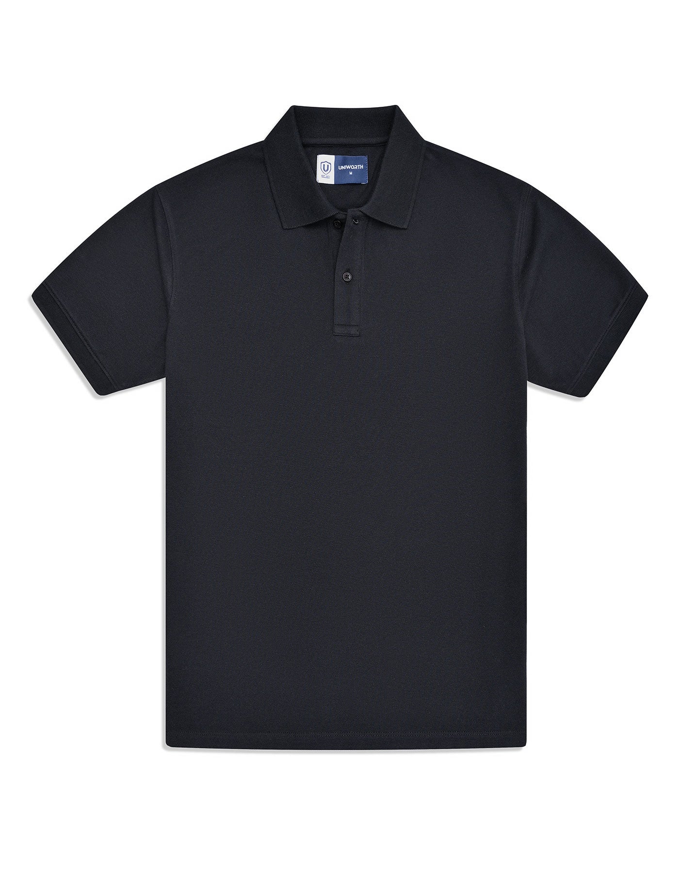 Black Plain Pique Polo Shirt