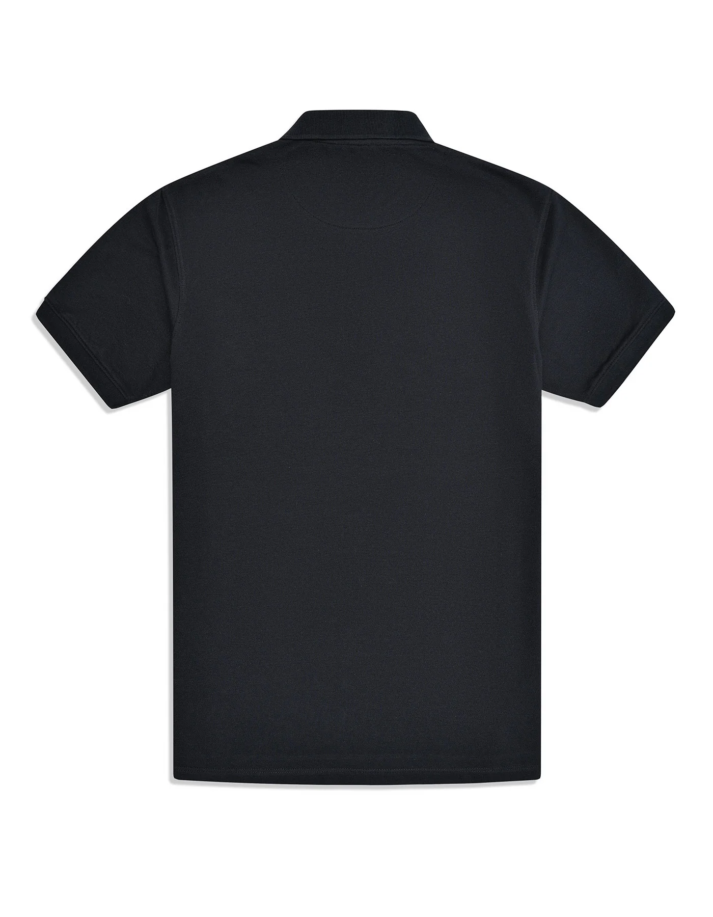 Black Plain Pique Polo Shirt - Image 4