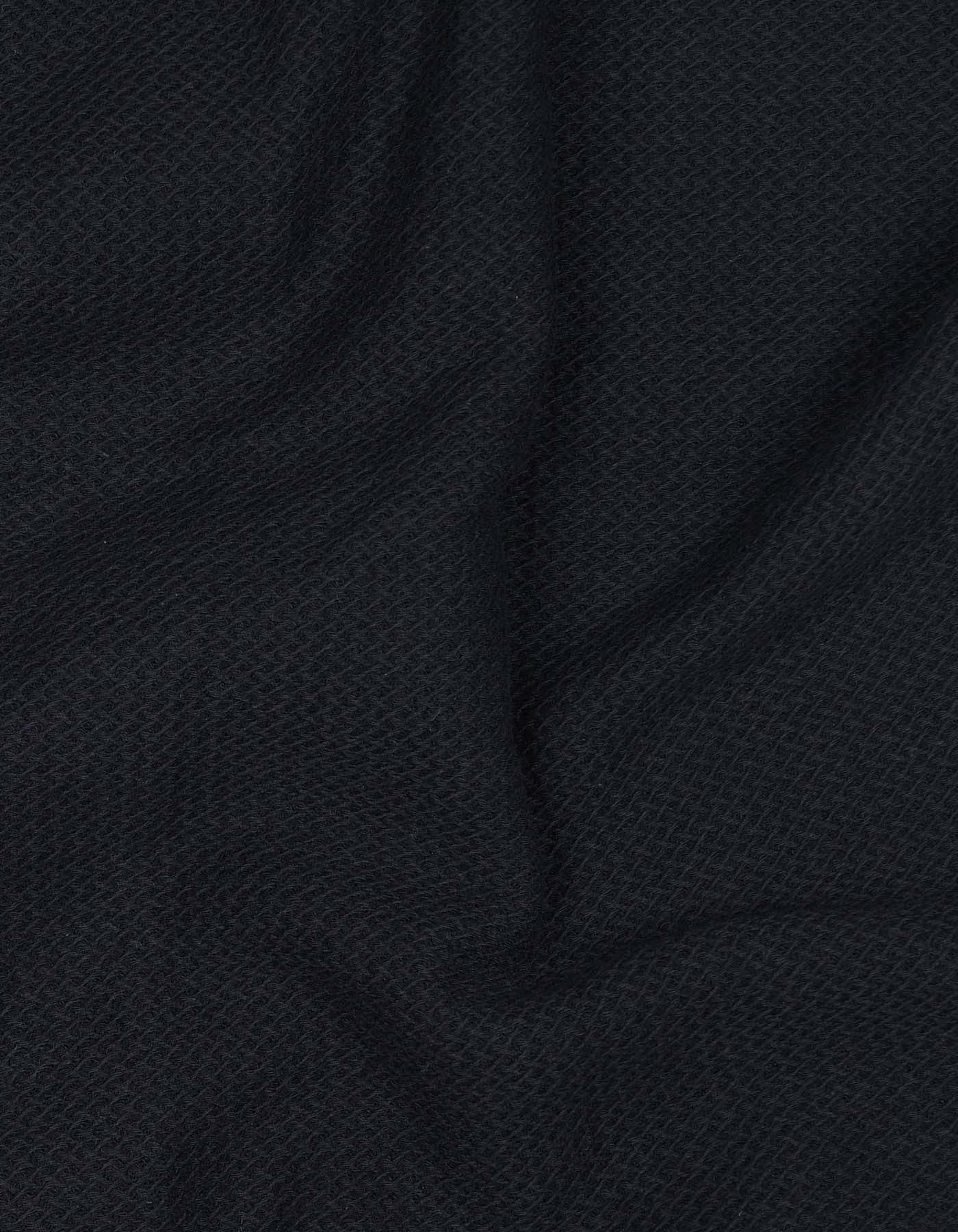 Black Plain Resort Collar Shirt - Image 5