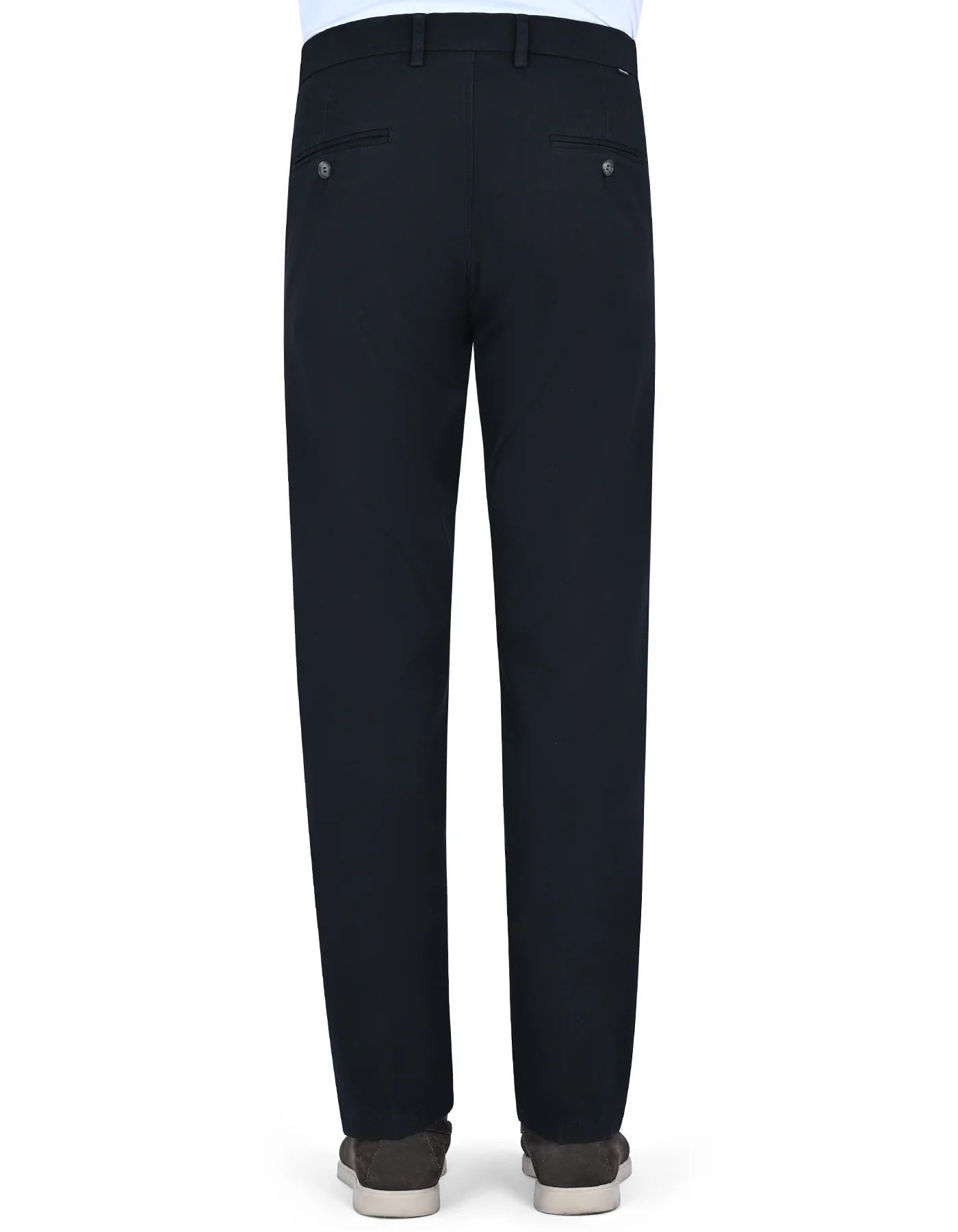 Black Plain Smart Fit Cotton Trouser - Image 5