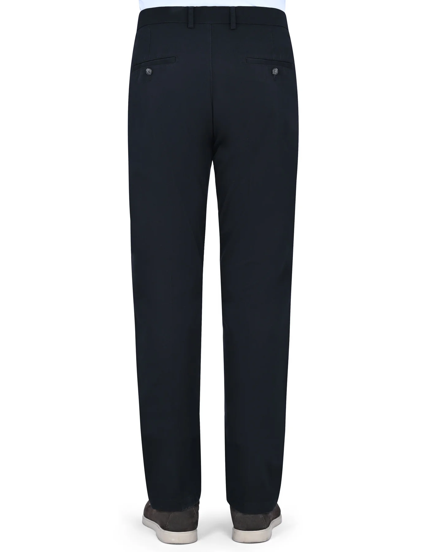 Black Plain Smart Fit Cotton Trouser - Image 5
