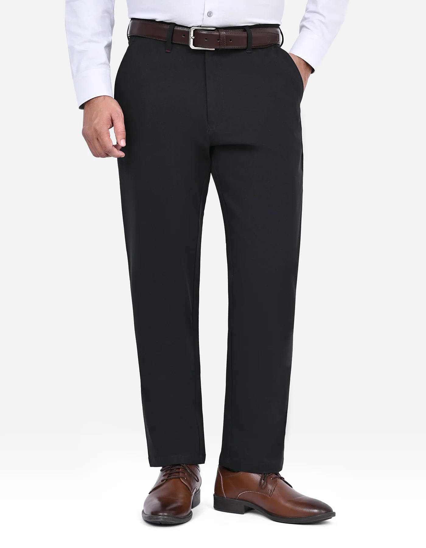 Black Plain Smart Fit Cotton Trouser