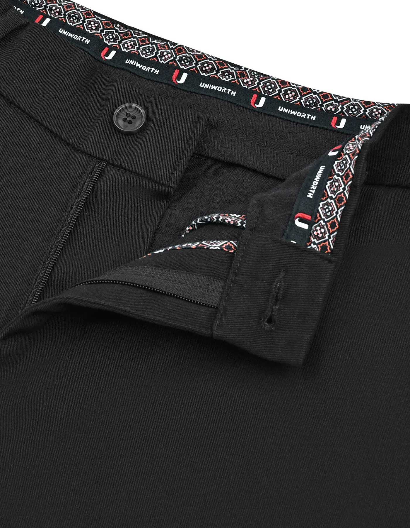 Black Plain Smart Fit Cotton Trouser - Image 2