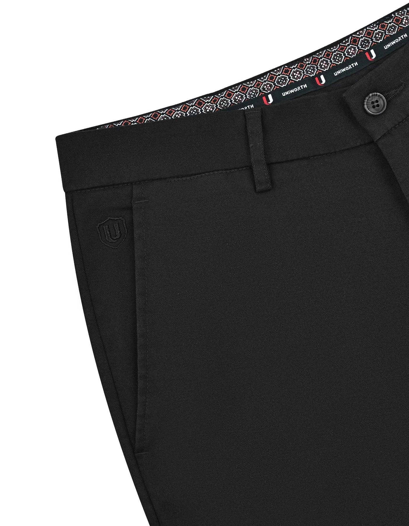 Black Plain Smart Fit Cotton Trouser - Image 3