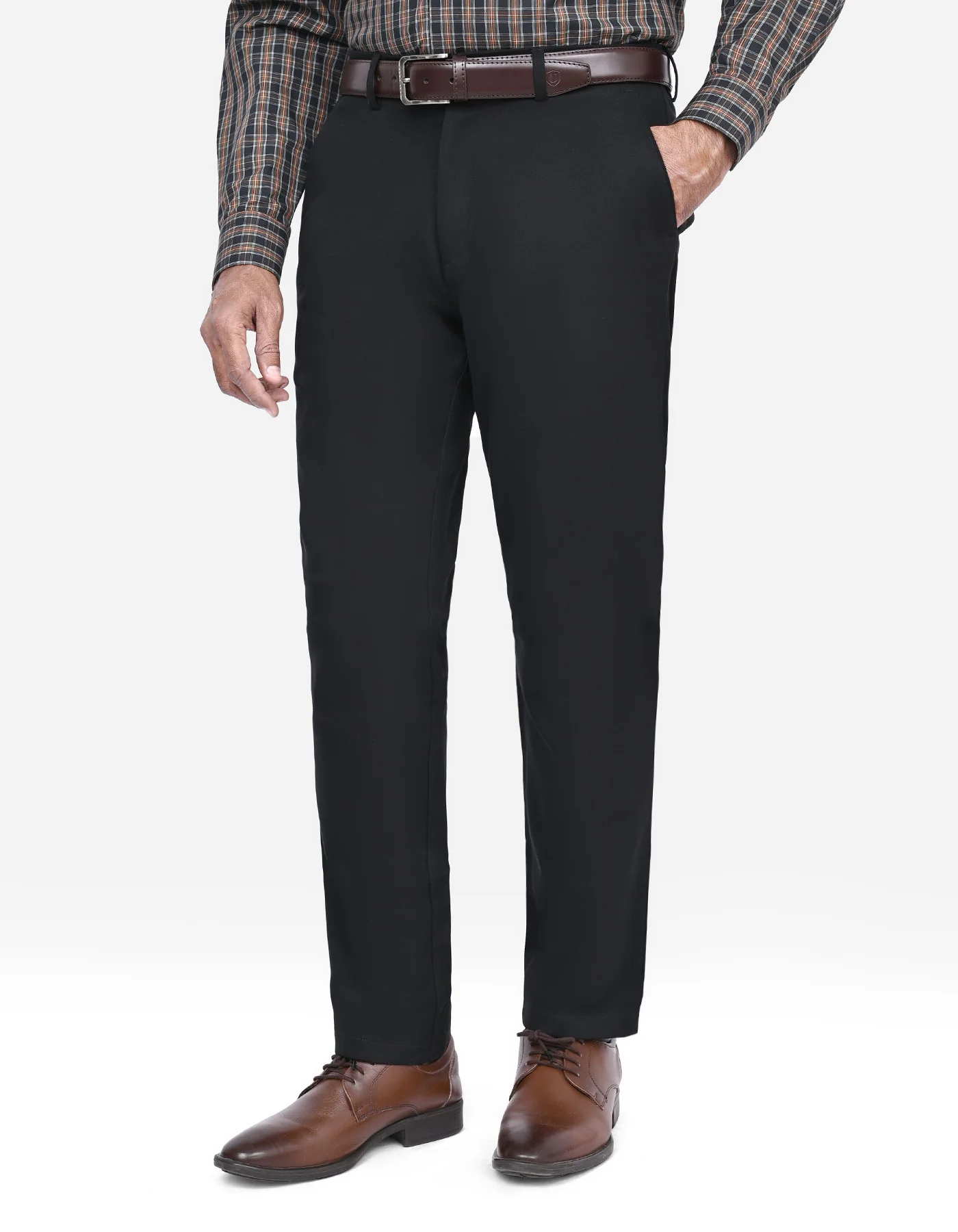 Black Plain Smart Fit Cotton Trouser