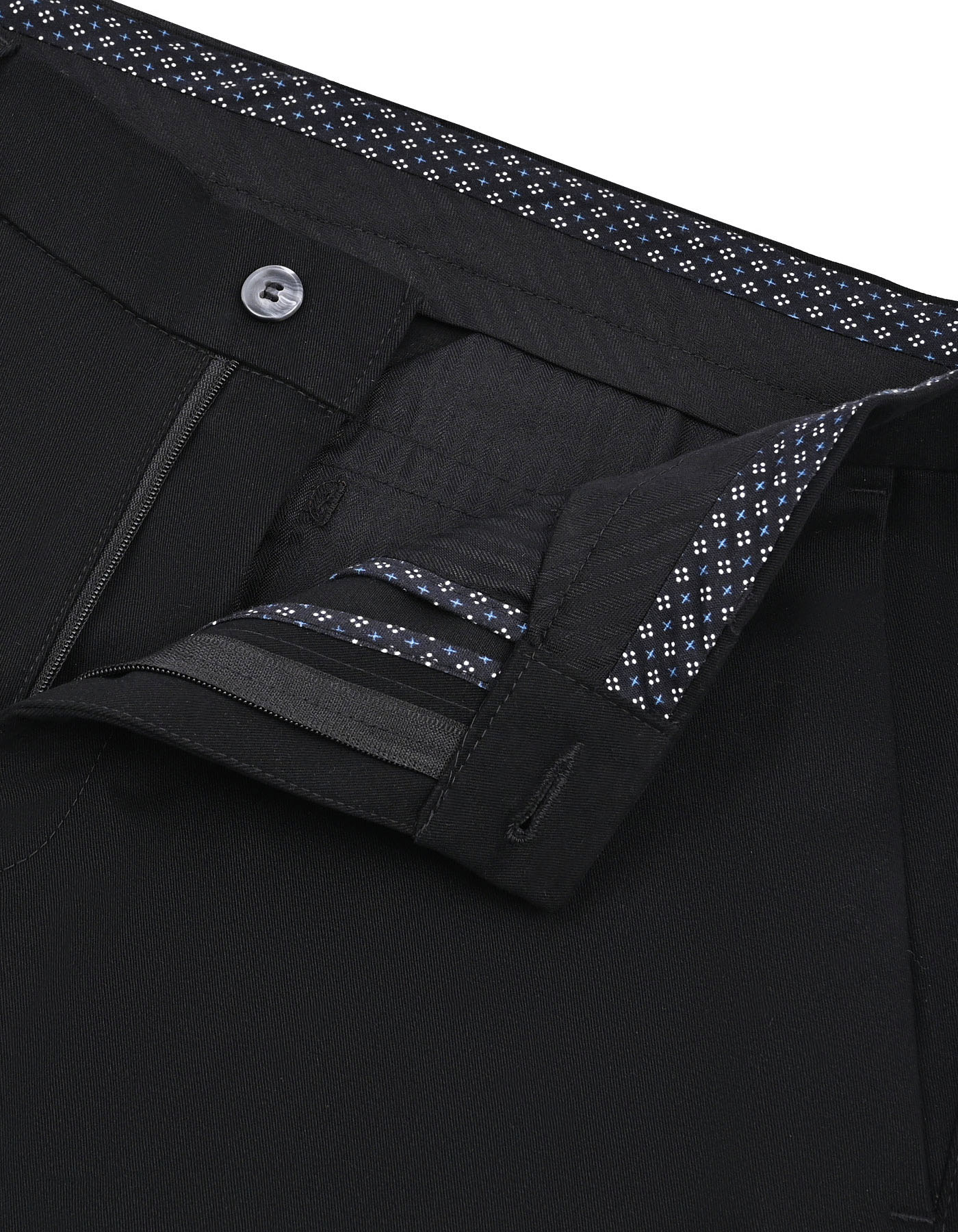 Black Plain Smart Fit Cotton Trouser - Image 2
