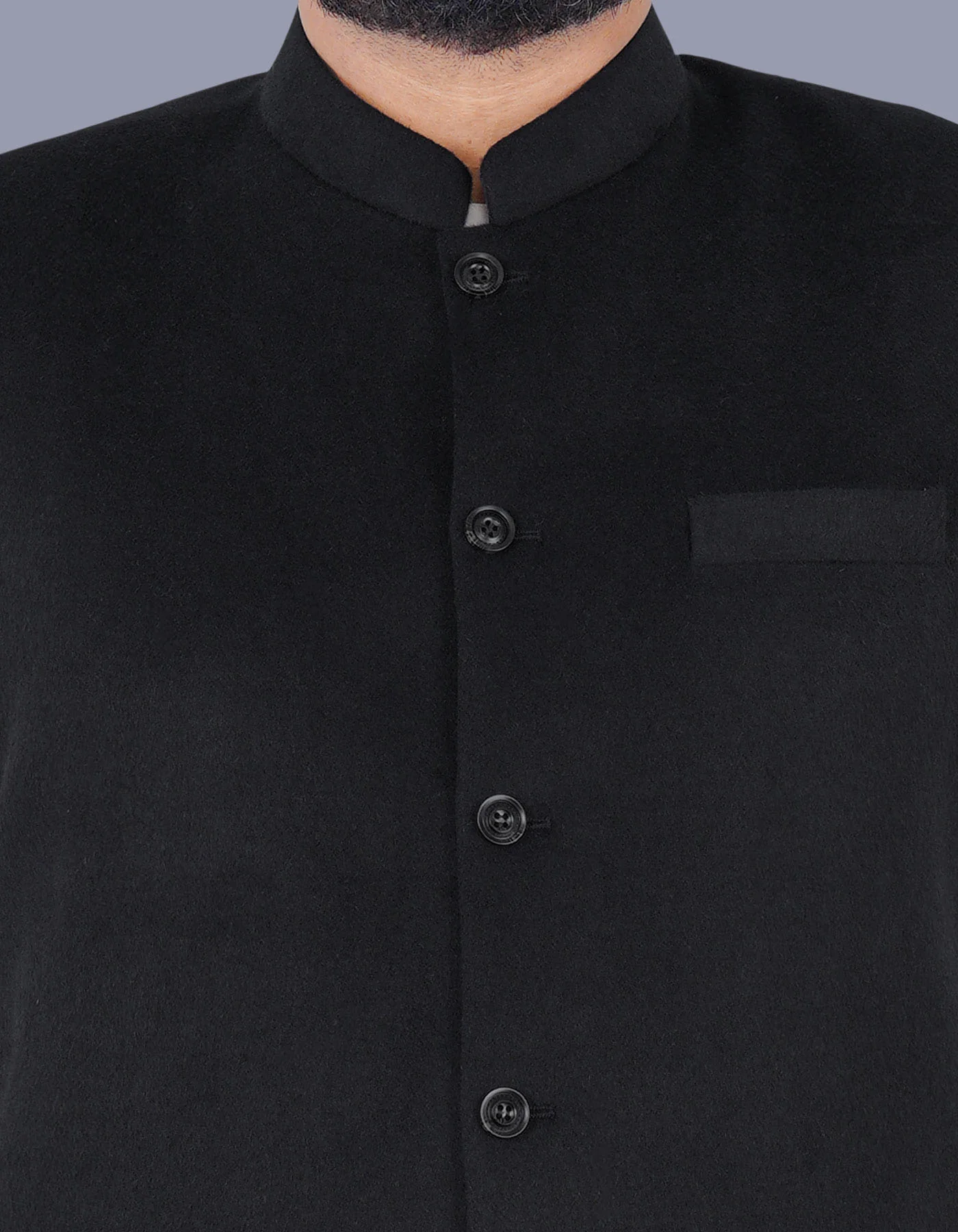 Black Plain Smart Fit Waist Coat - Image 2