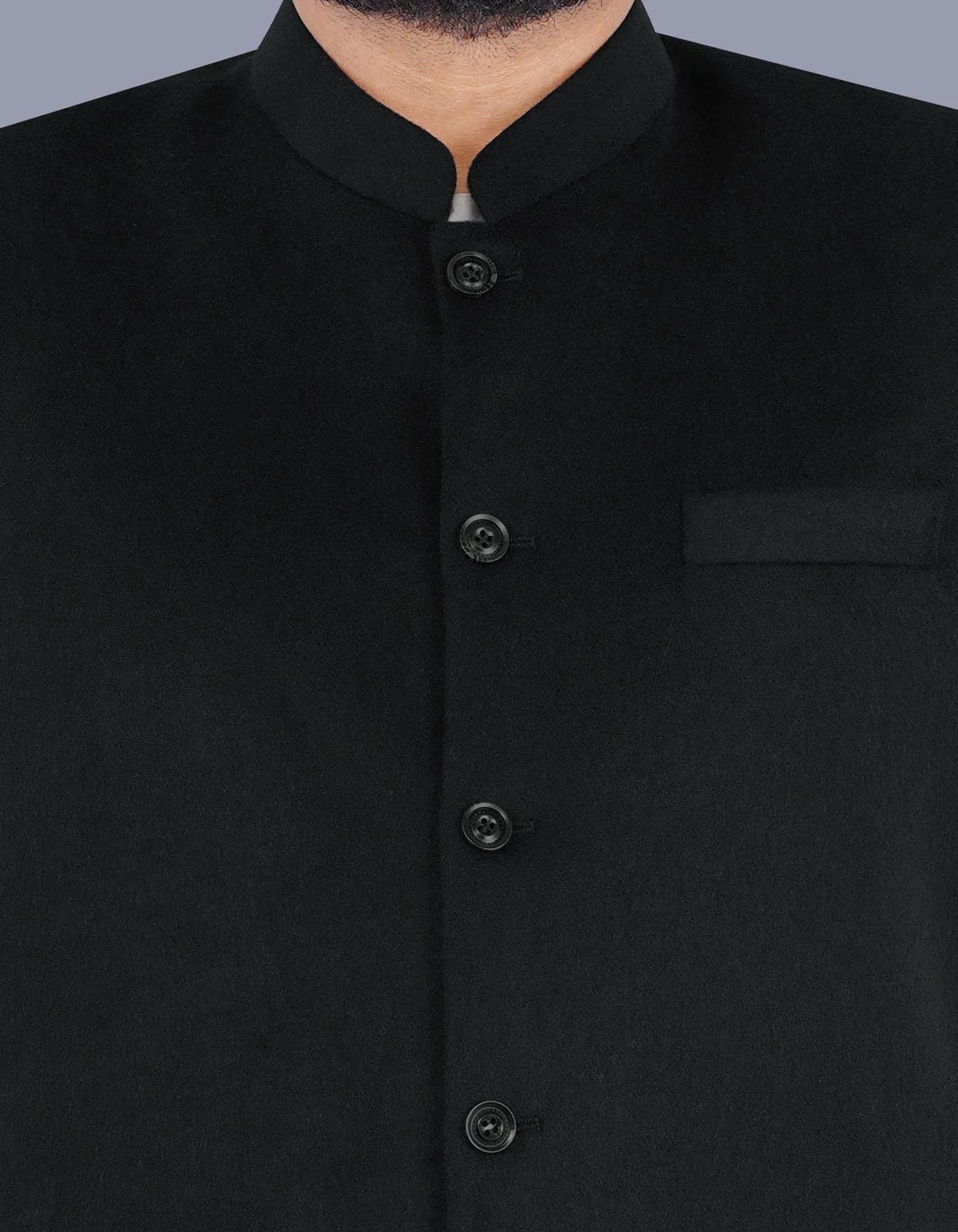 Black Plain Smart Fit Waist Coat - Image 2