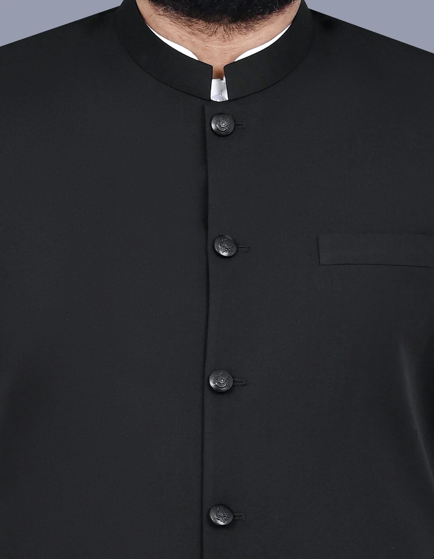 Black Plain Smart Fit Waistcoat - Image 2