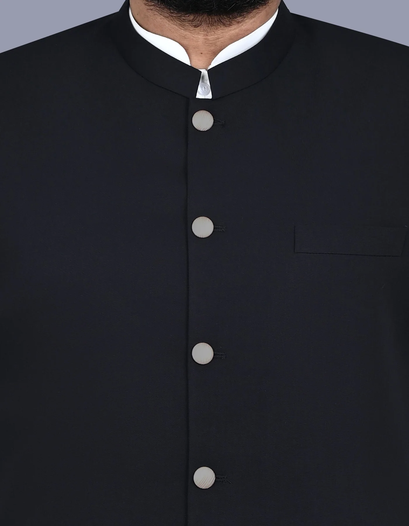 Black Plain Smart Fit Waistcoat - Image 2