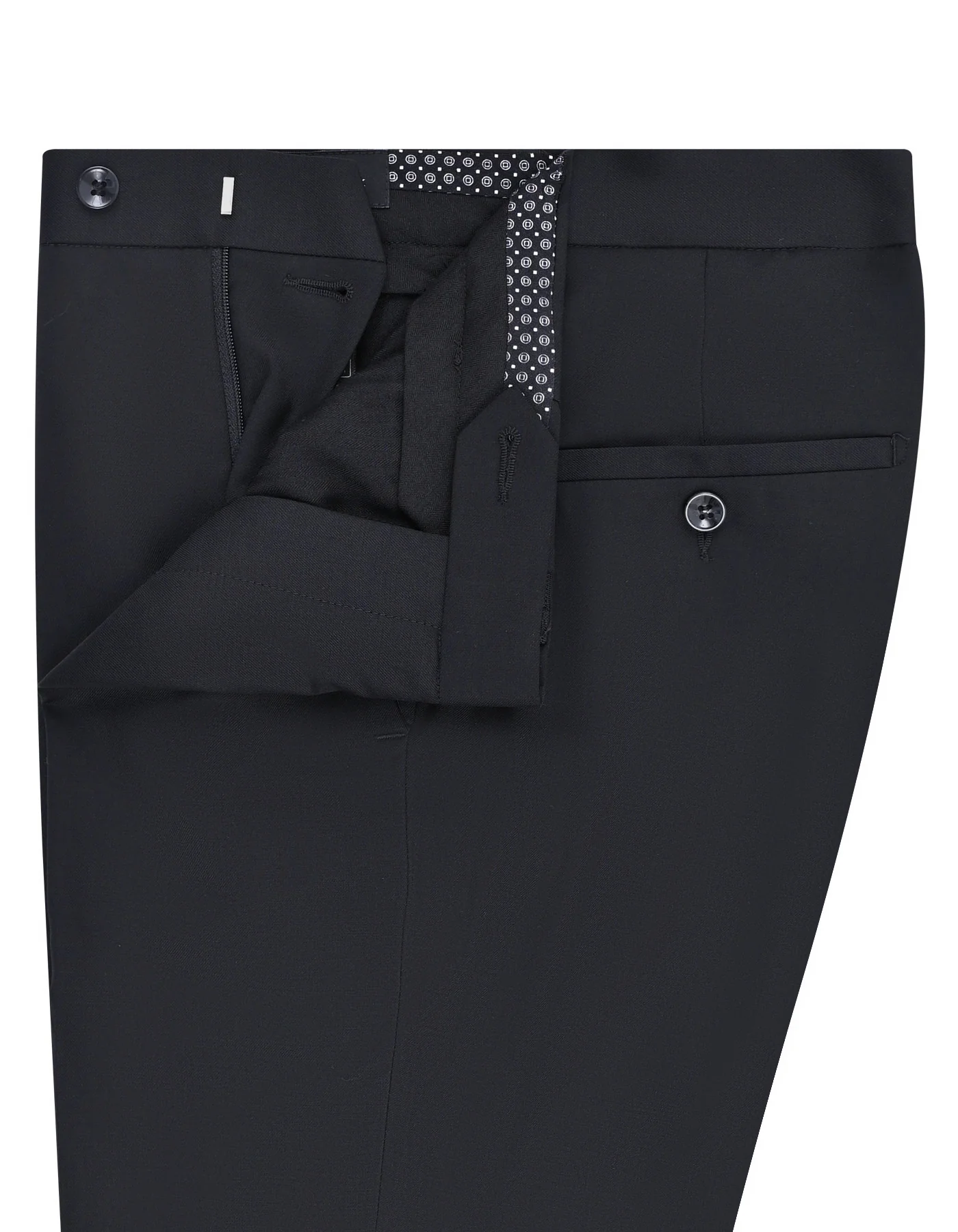 Black Plain Tailored Smart Fit Formal Trouser - Image 2