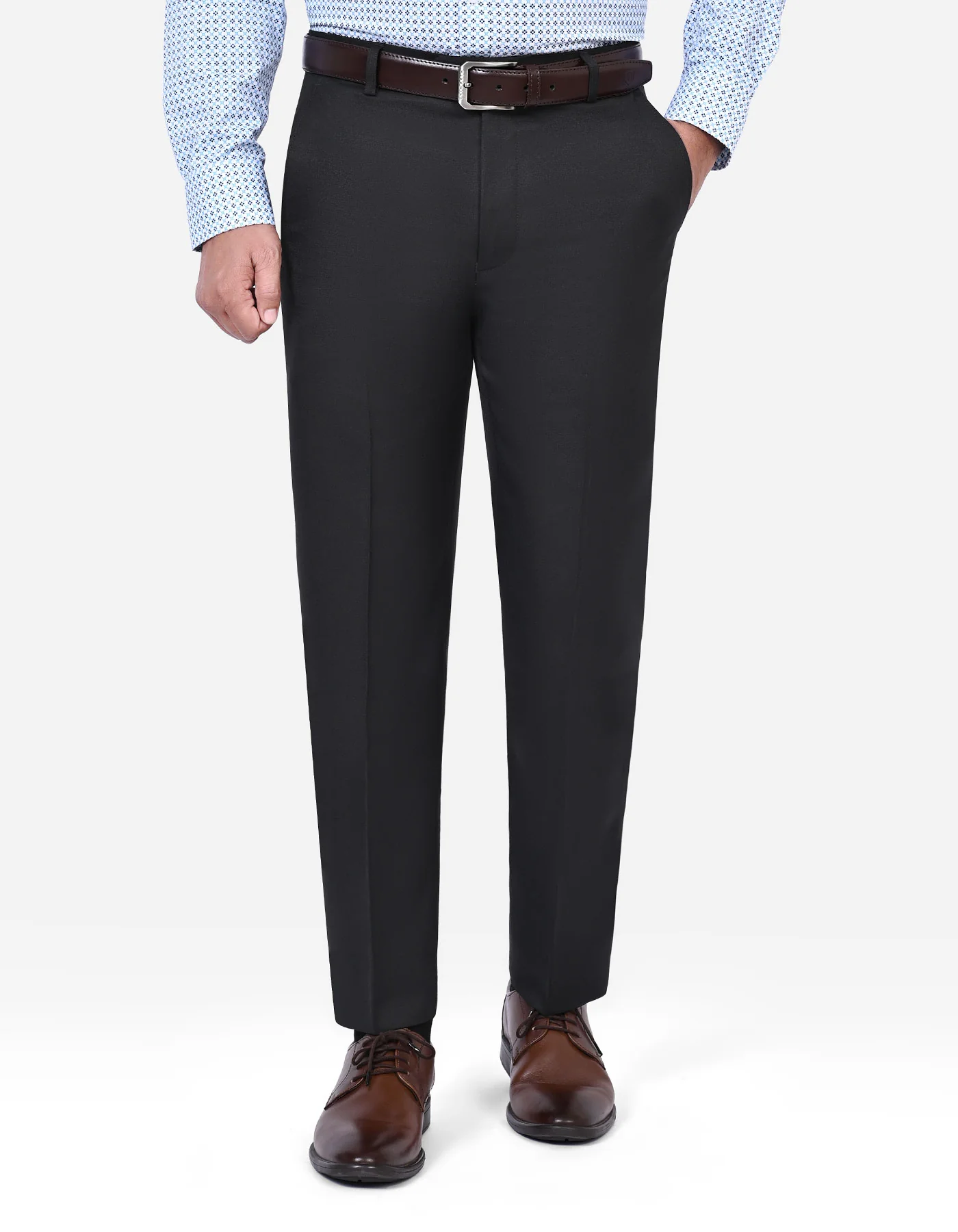 Black Plain Tailored Smart Fit Formal Trouser