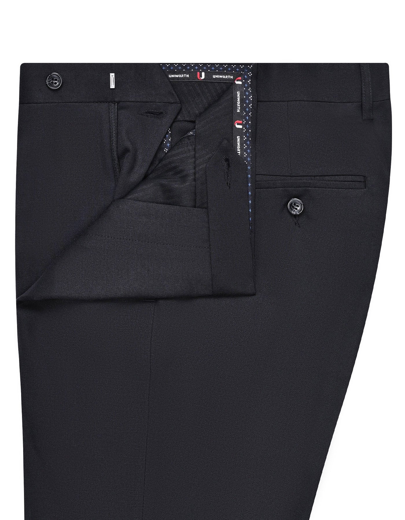 Black Plain Tailored Smart Fit Formal Trouser - Image 2