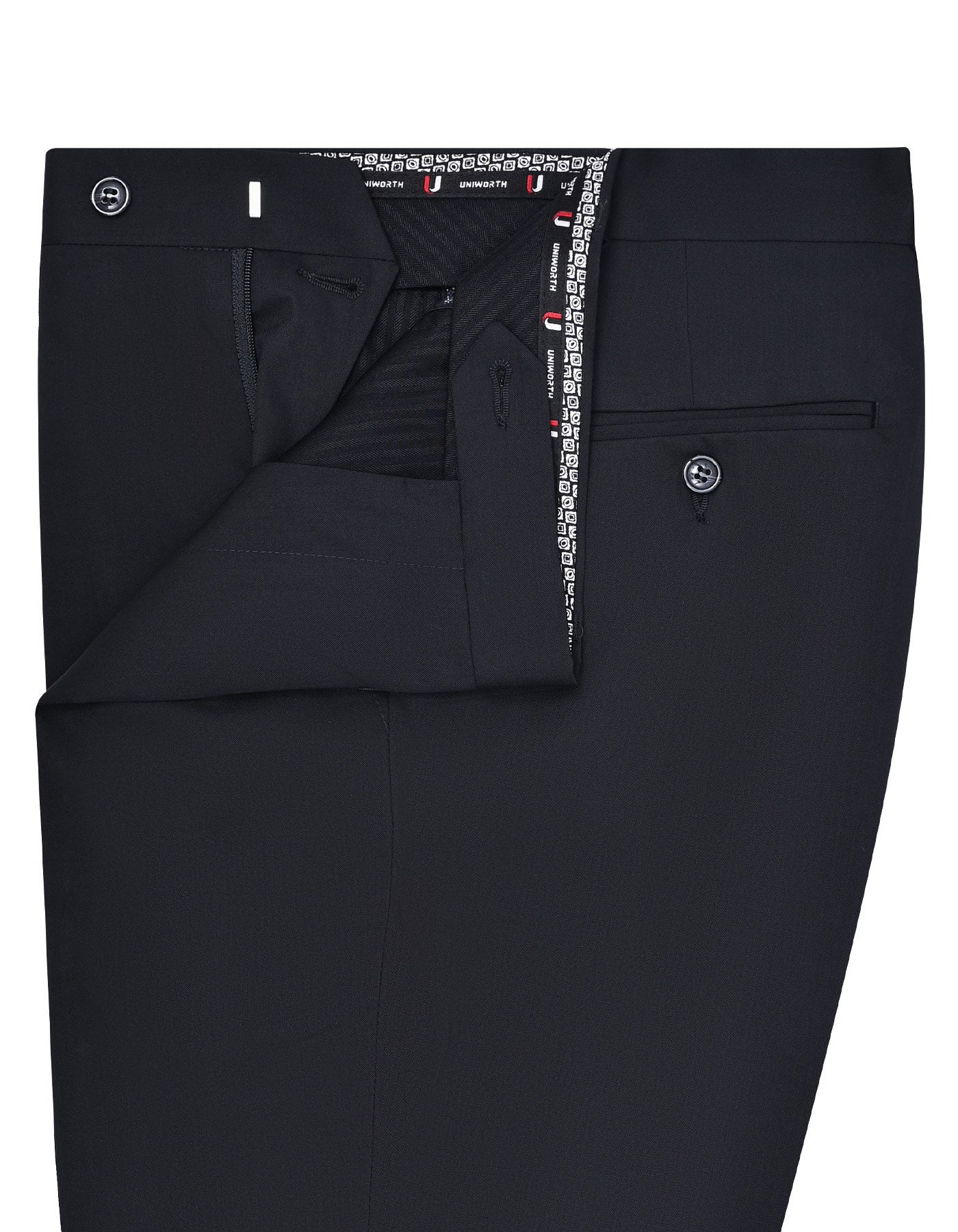Black Plain Tailored Smart Fit Formal Trouser - Image 2