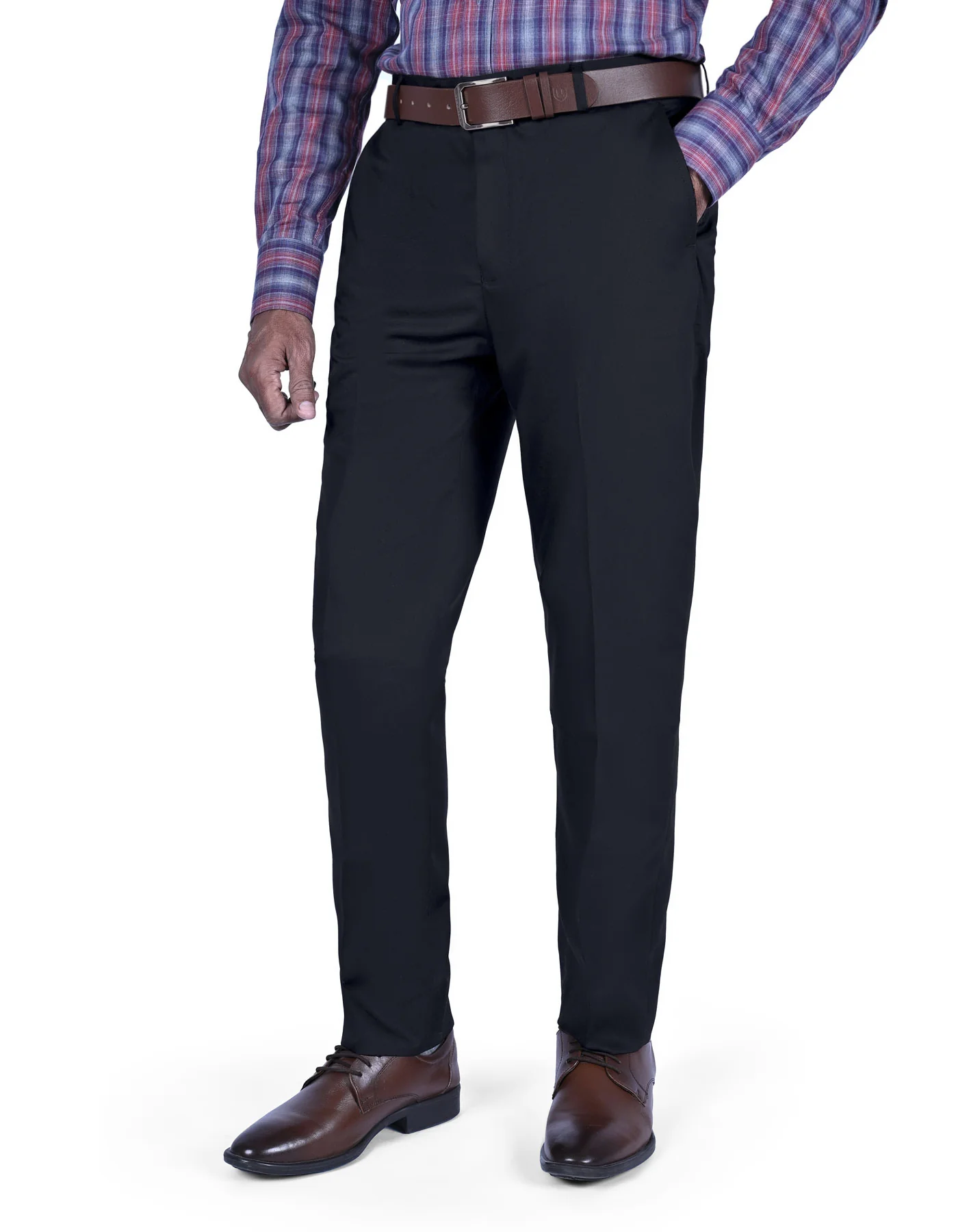Black Plain Tailored Smart Fit Formal Trouser