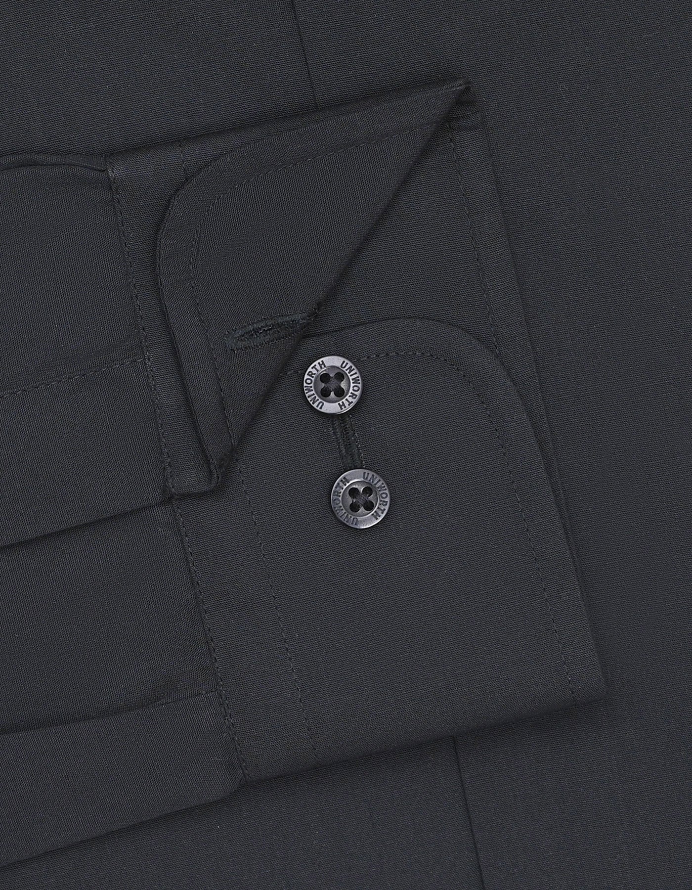 Black Plain Tailored Smart Fit Shirt - Image 3