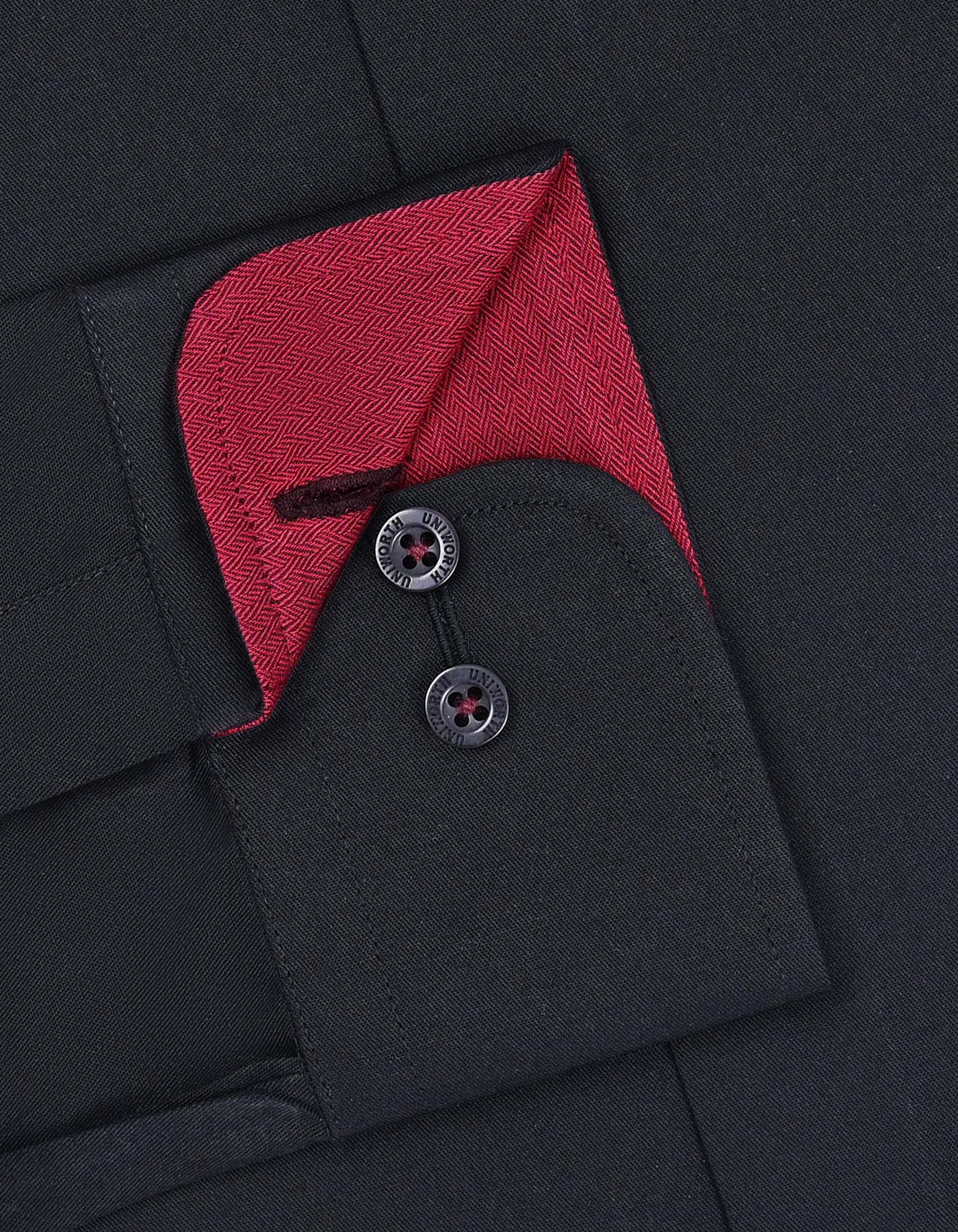 Black Plain Tailored Smart Fit Shirt - Image 3