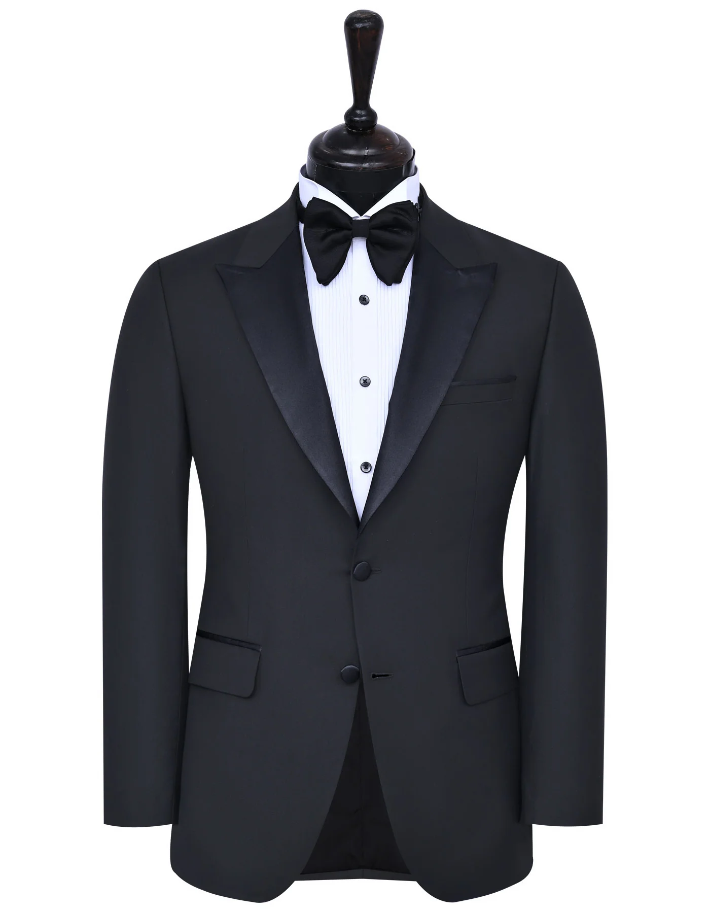 Black Plain Tailored Smart Fit Tuxedo Suit