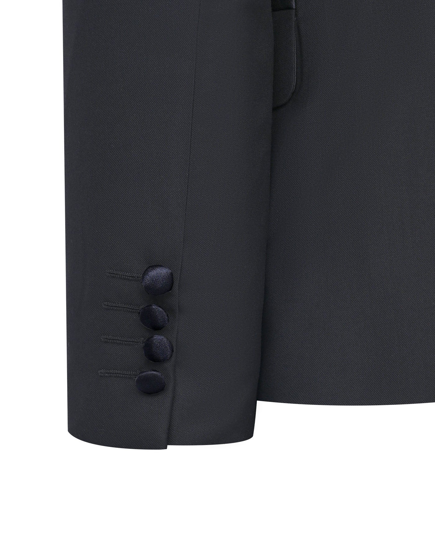 Black Plain Tailored Smart Fit Tuxedo Suit - Image 4