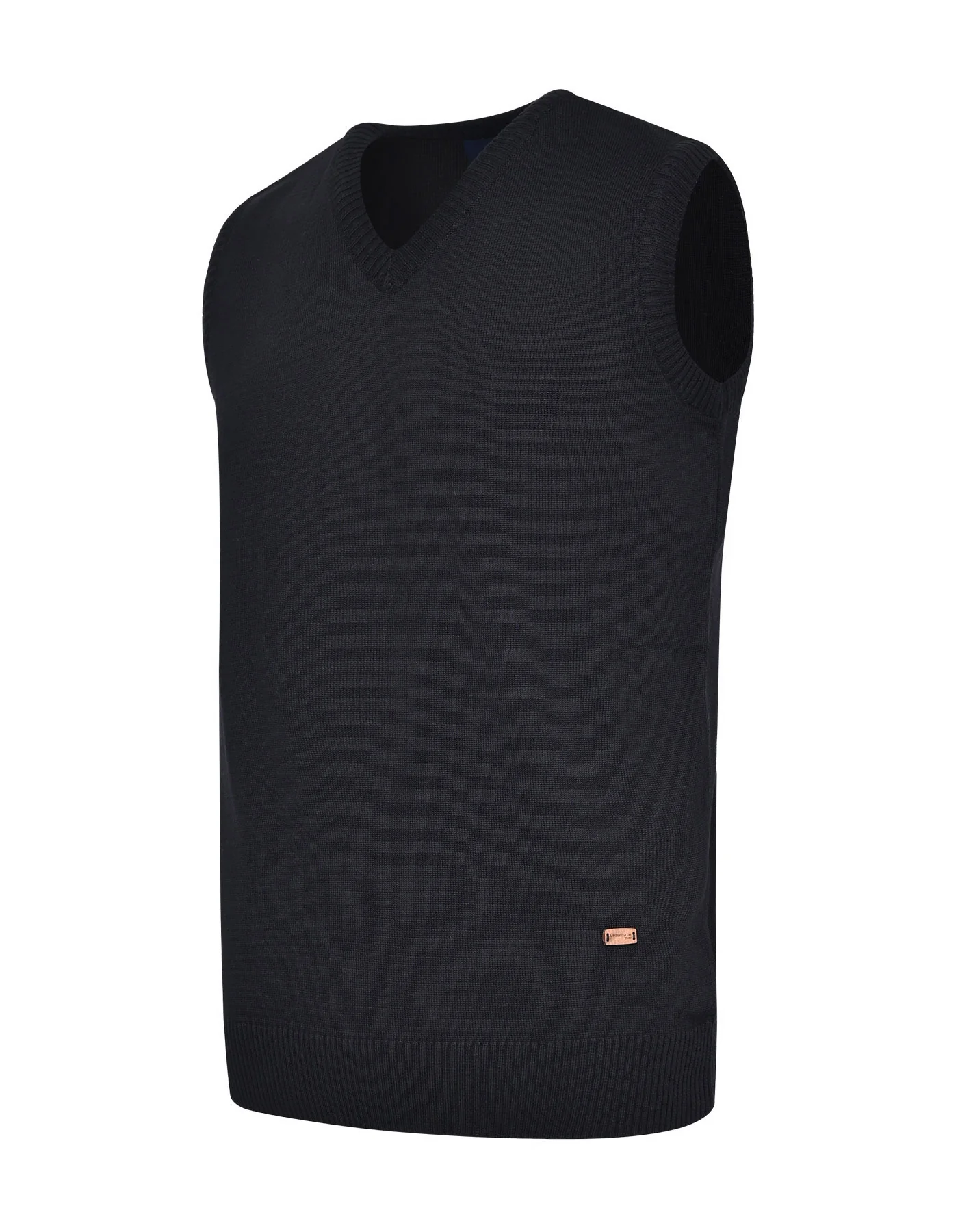 Black Plain V-Neck Sleeveless Sweater