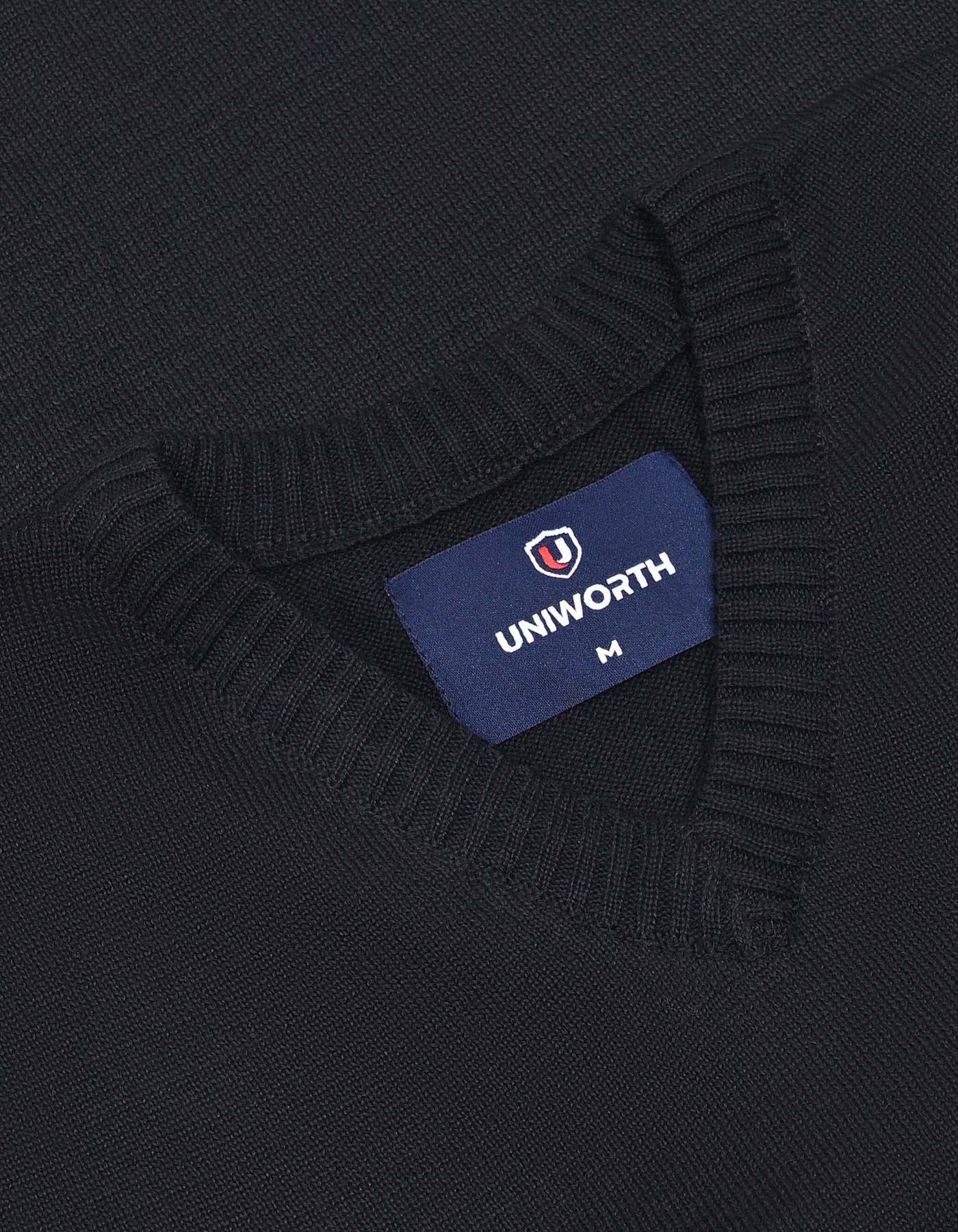Black Plain V-Neck Sleeveless Sweater - Image 2