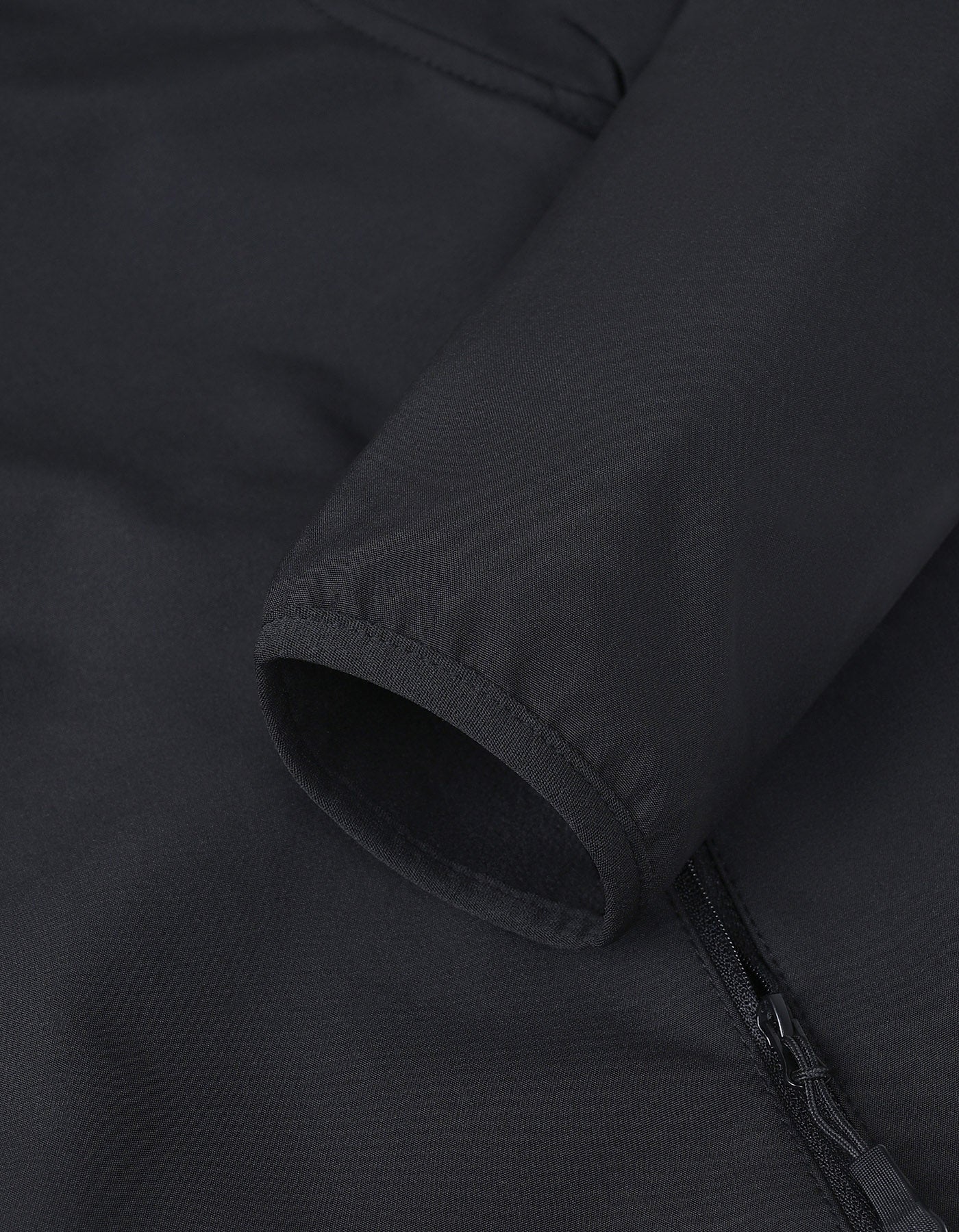 Black Plain Windbreaker Jacket - Image 5