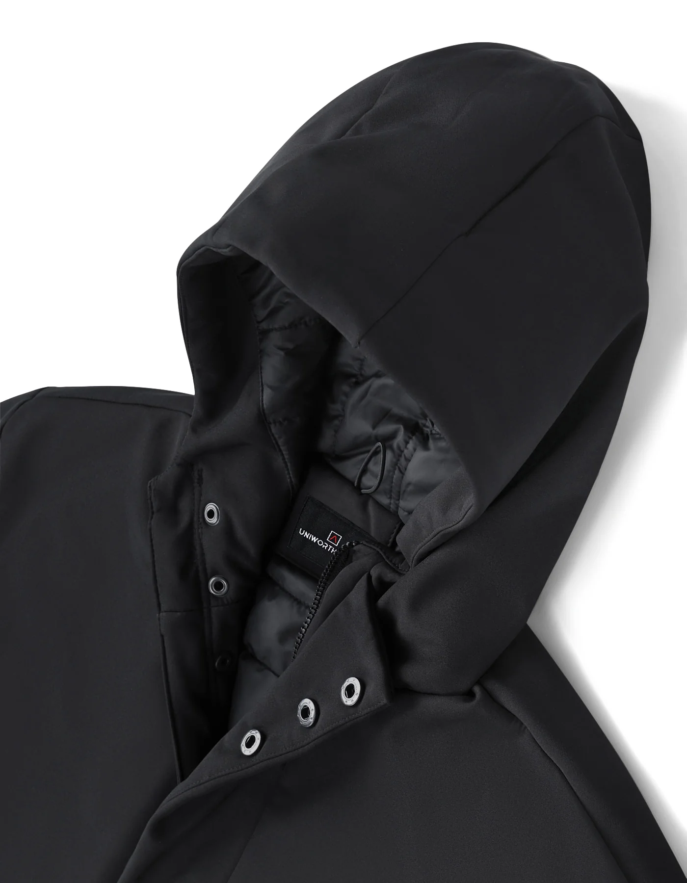Black Plain Windbreaker Jacket - Image 3