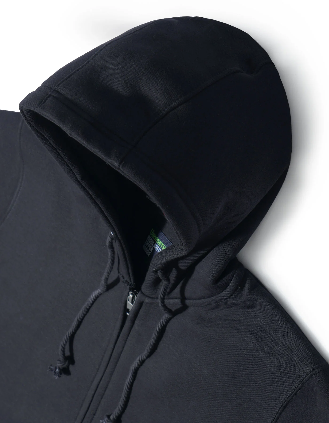 Black Plain Zipper Hoodie - Image 3