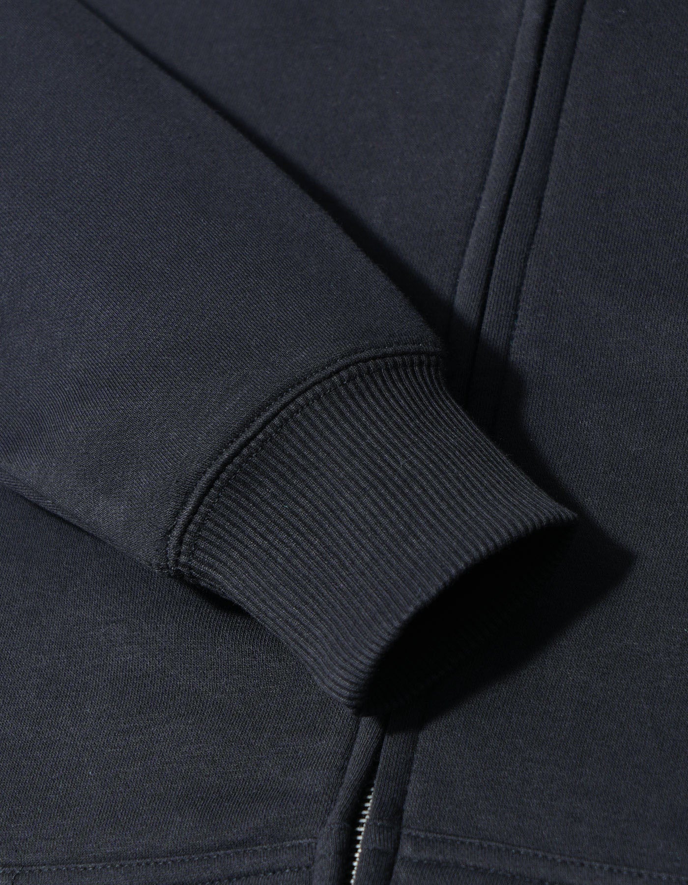 Black Plain Zipper Hoodie - Image 4