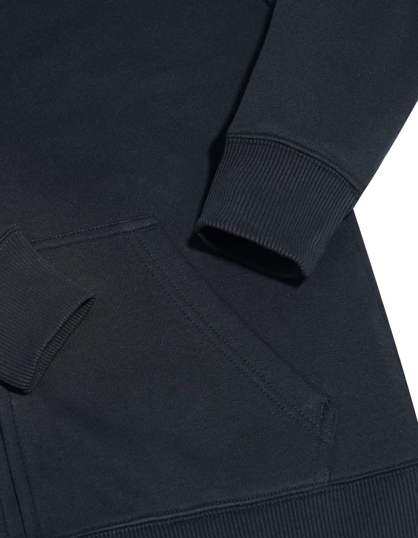 Black Plain Zipper Hoodie - Image 5