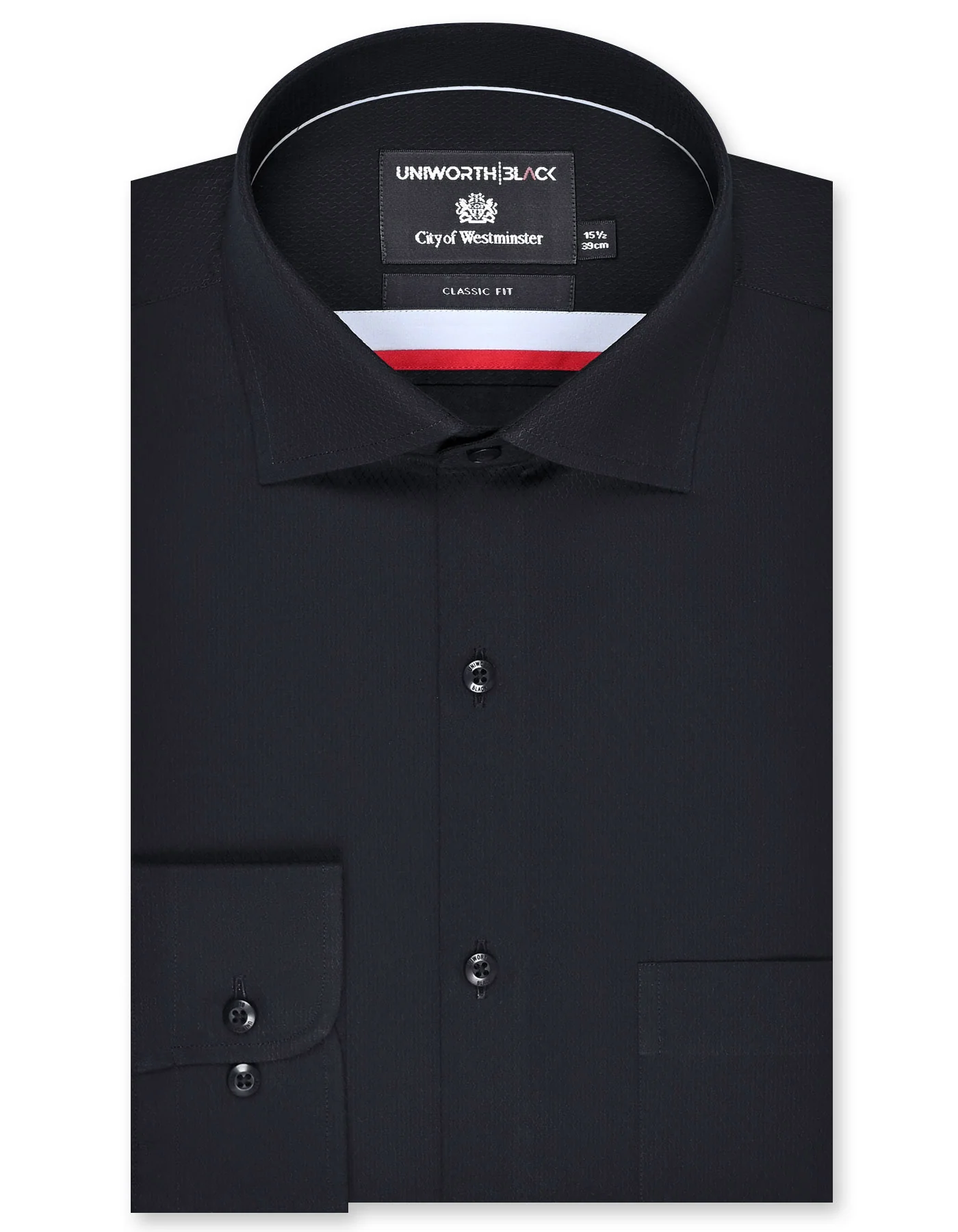 Black Self Classic Fit Shirt